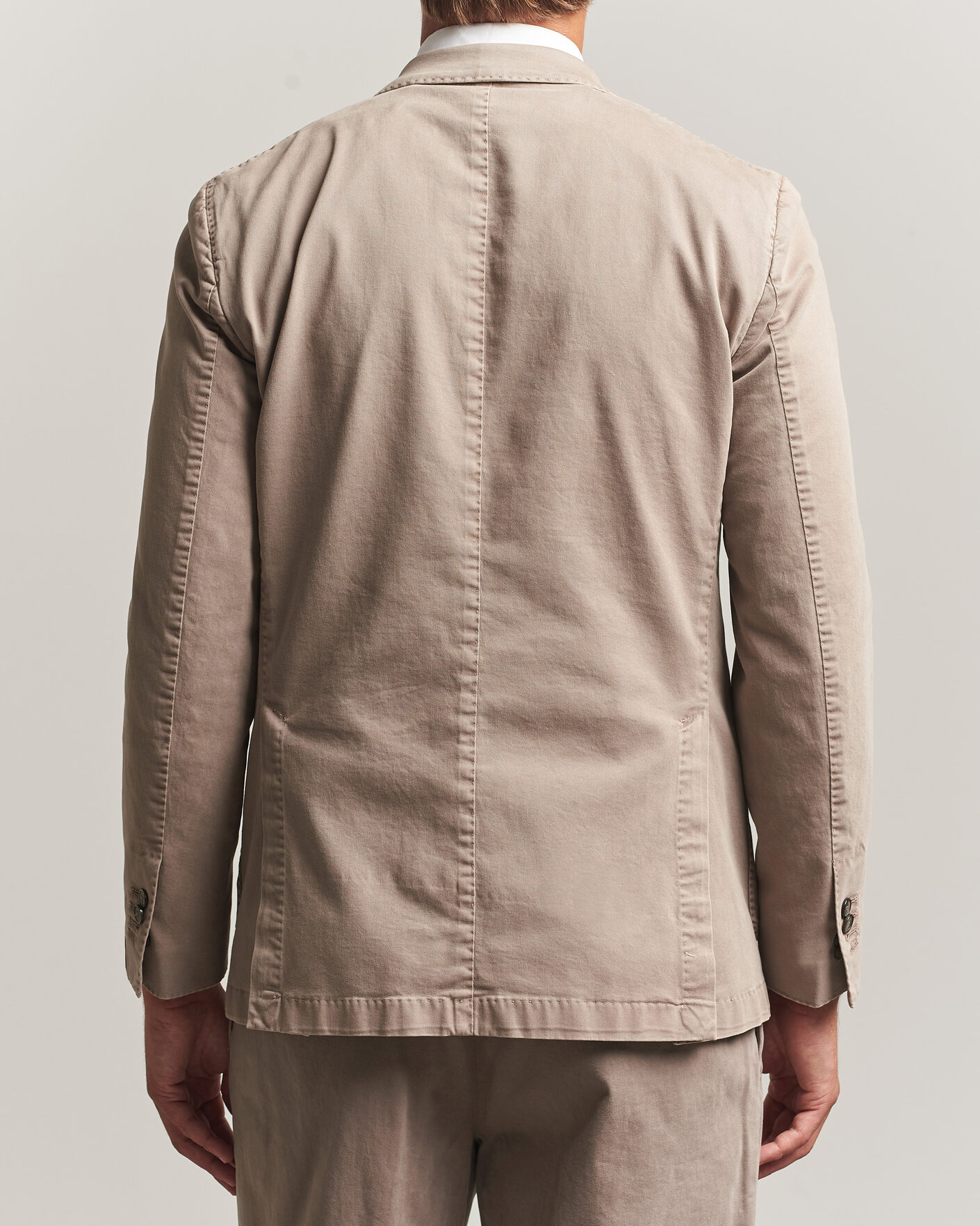 Heren | Blazers | Santaniello | Washed Cotton Patch Pocket Blazer Taupe