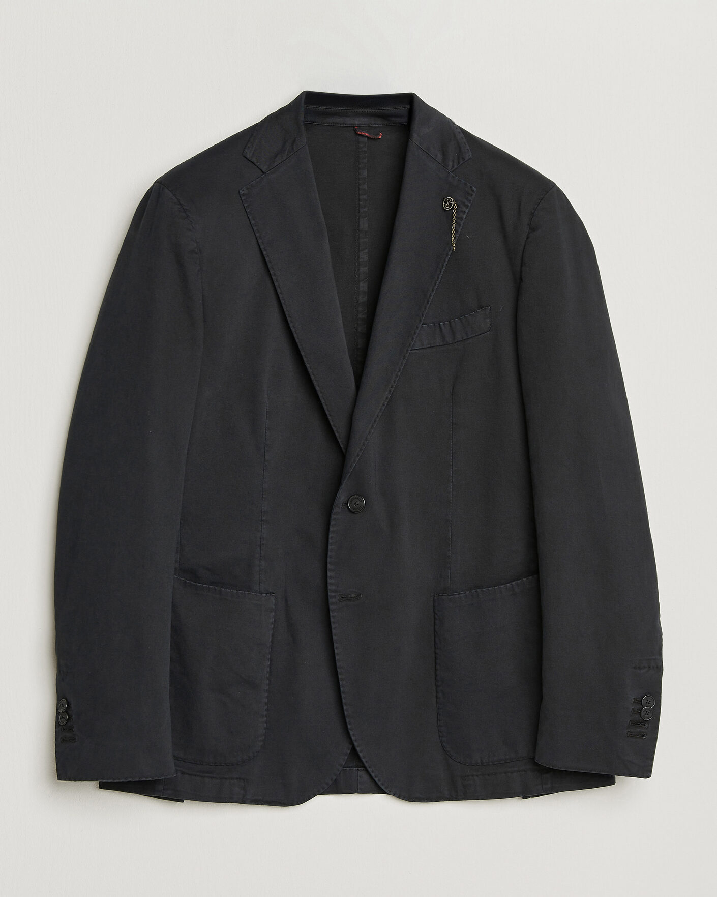Heren | Blazers | Santaniello | Washed Cotton Patch Pocket Blazer Black