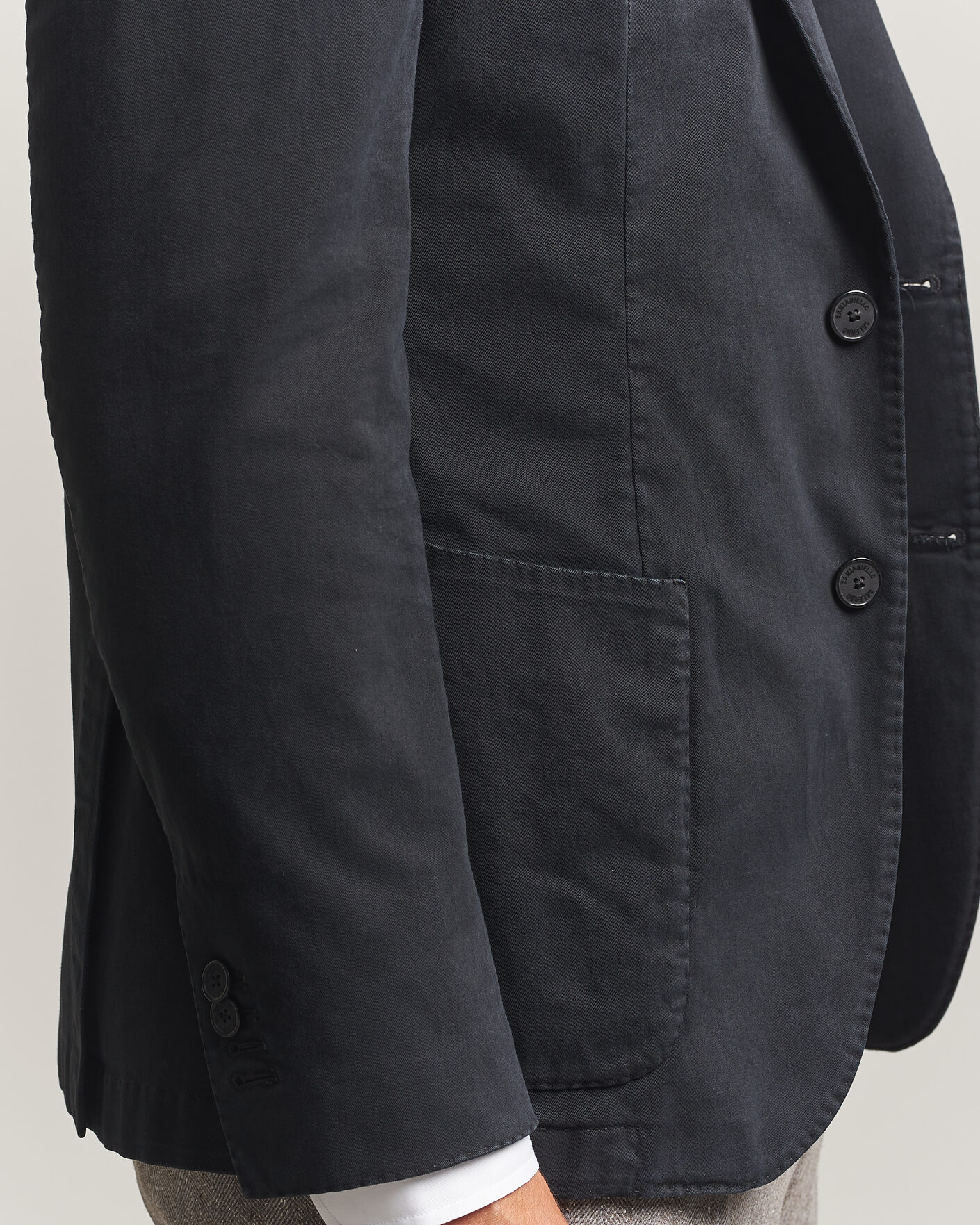 Heren | Blazers | Santaniello | Washed Cotton Patch Pocket Blazer Black