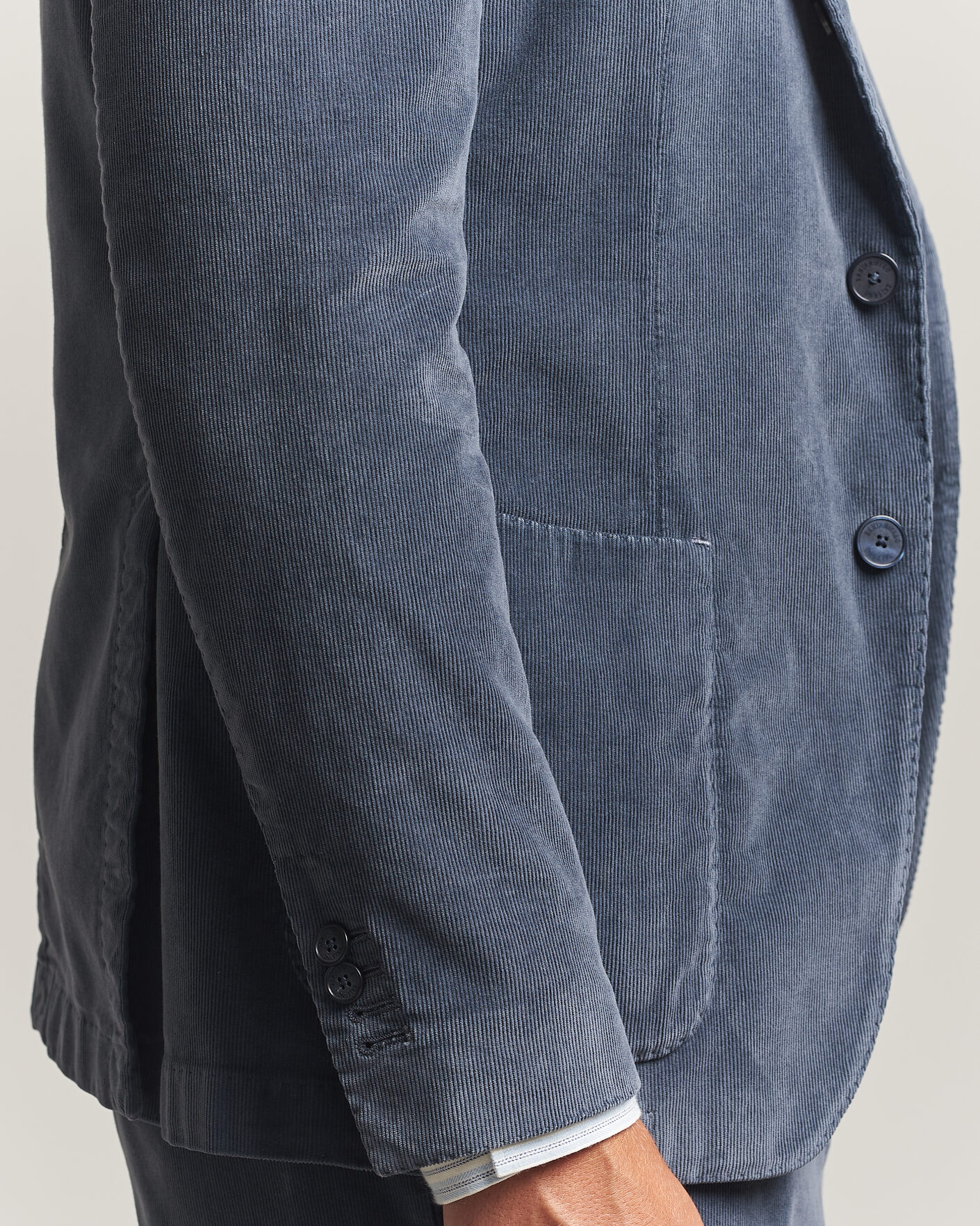 Heren | Blazers | Santaniello | Corduroy Patch Pocket Blazer Iron Blue