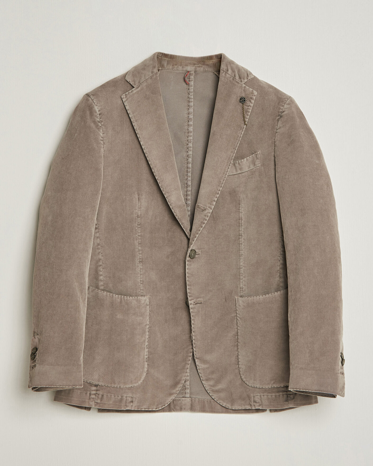 Heren | Blazers | Santaniello | Corduroy Patch Pocket Blazer Taupe