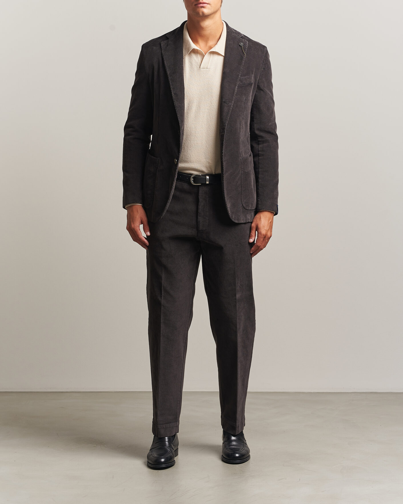 Heren | Blazers | Santaniello | Corduroy Patch Pocket Blazer Dark Grey