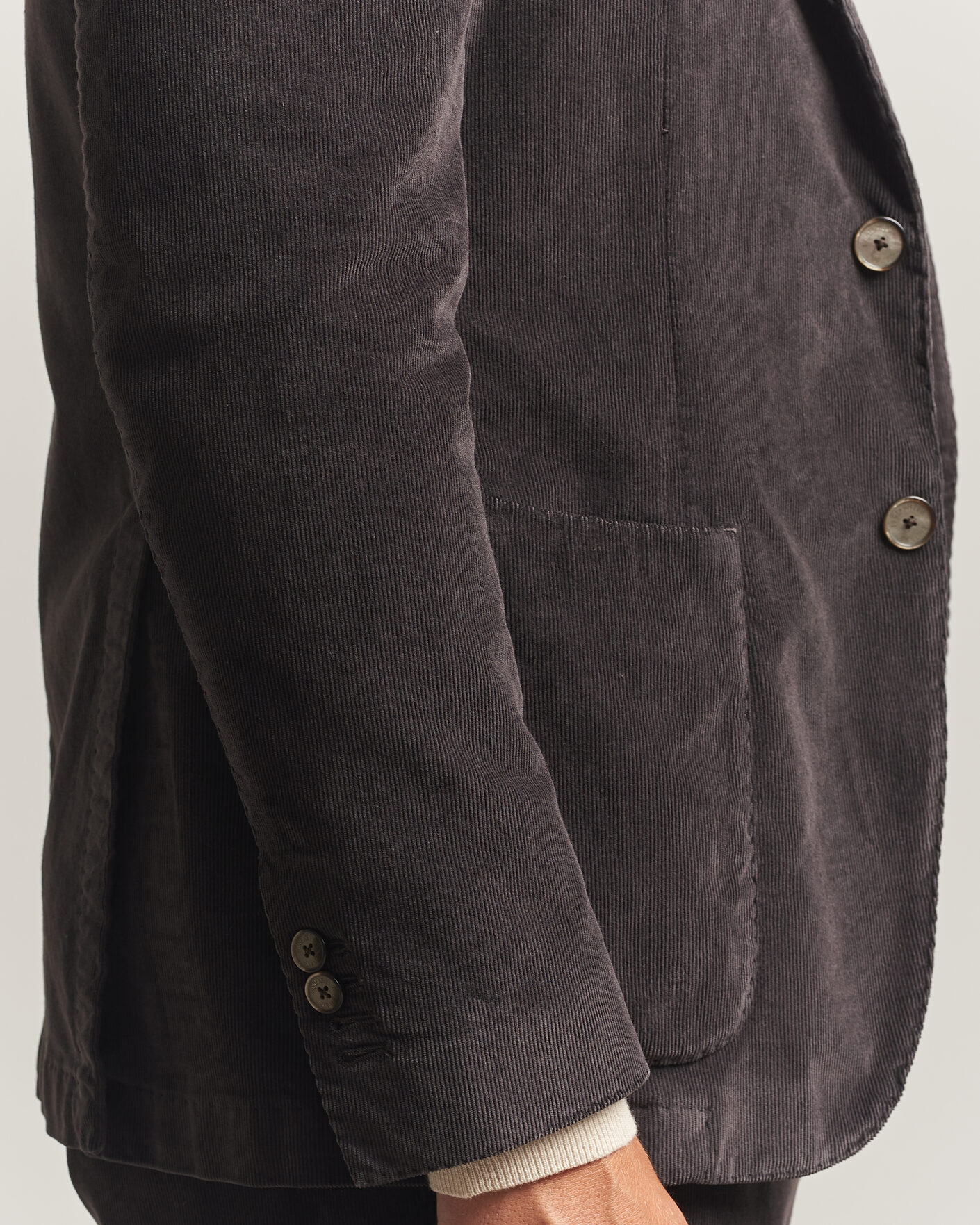 Heren | Blazers | Santaniello | Corduroy Patch Pocket Blazer Dark Grey