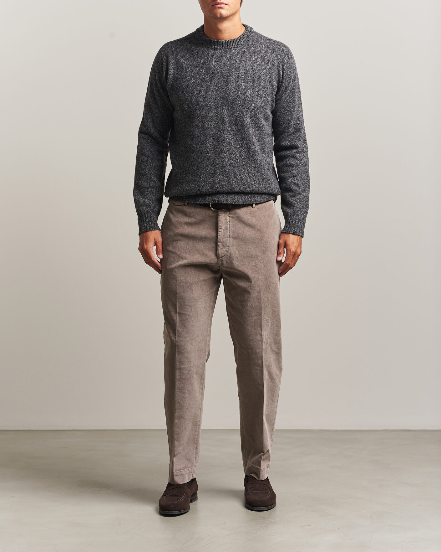 Heren | Broeken | Santaniello | Corduroy Trousers Taupe
