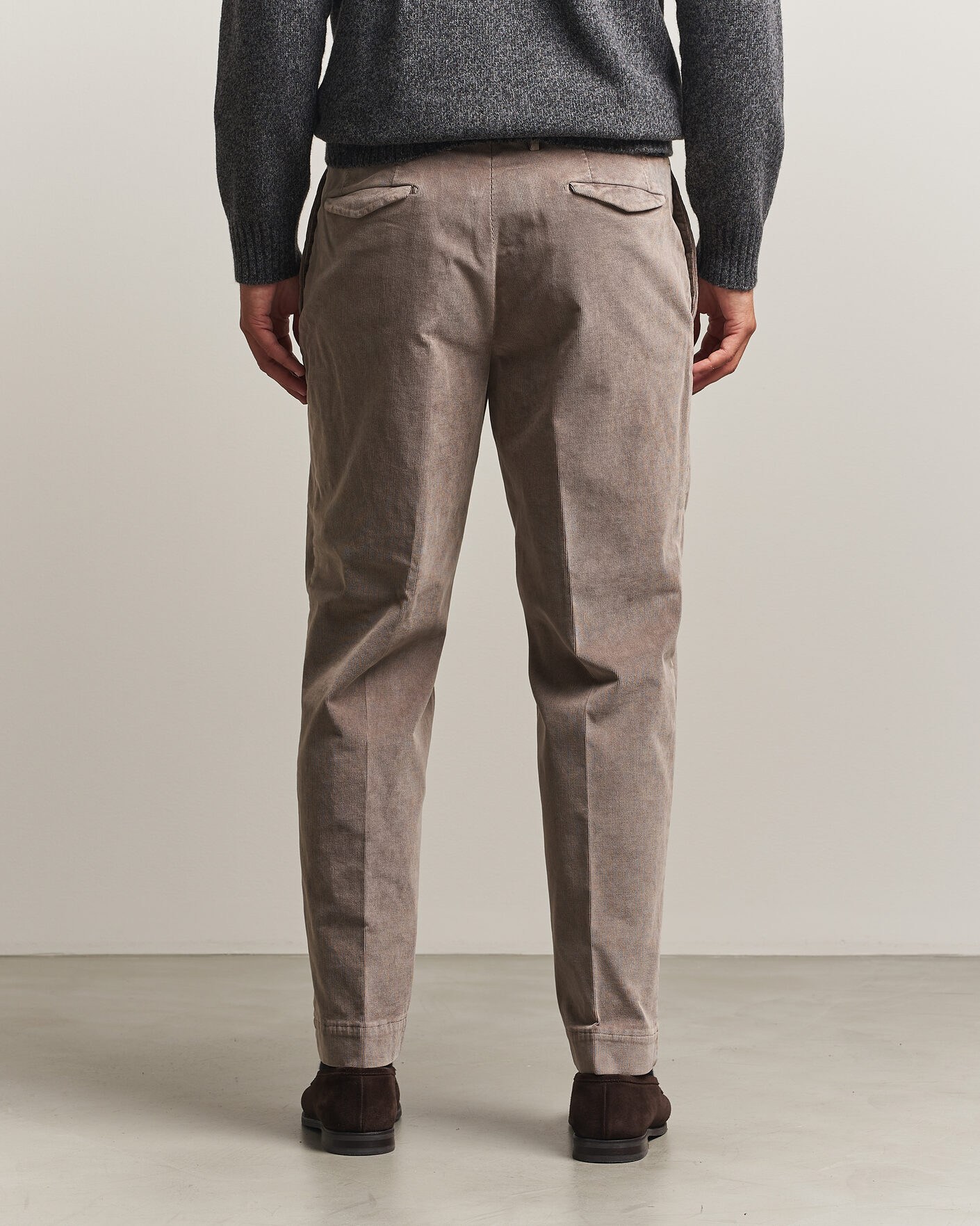 Heren | Broeken | Santaniello | Corduroy Trousers Taupe