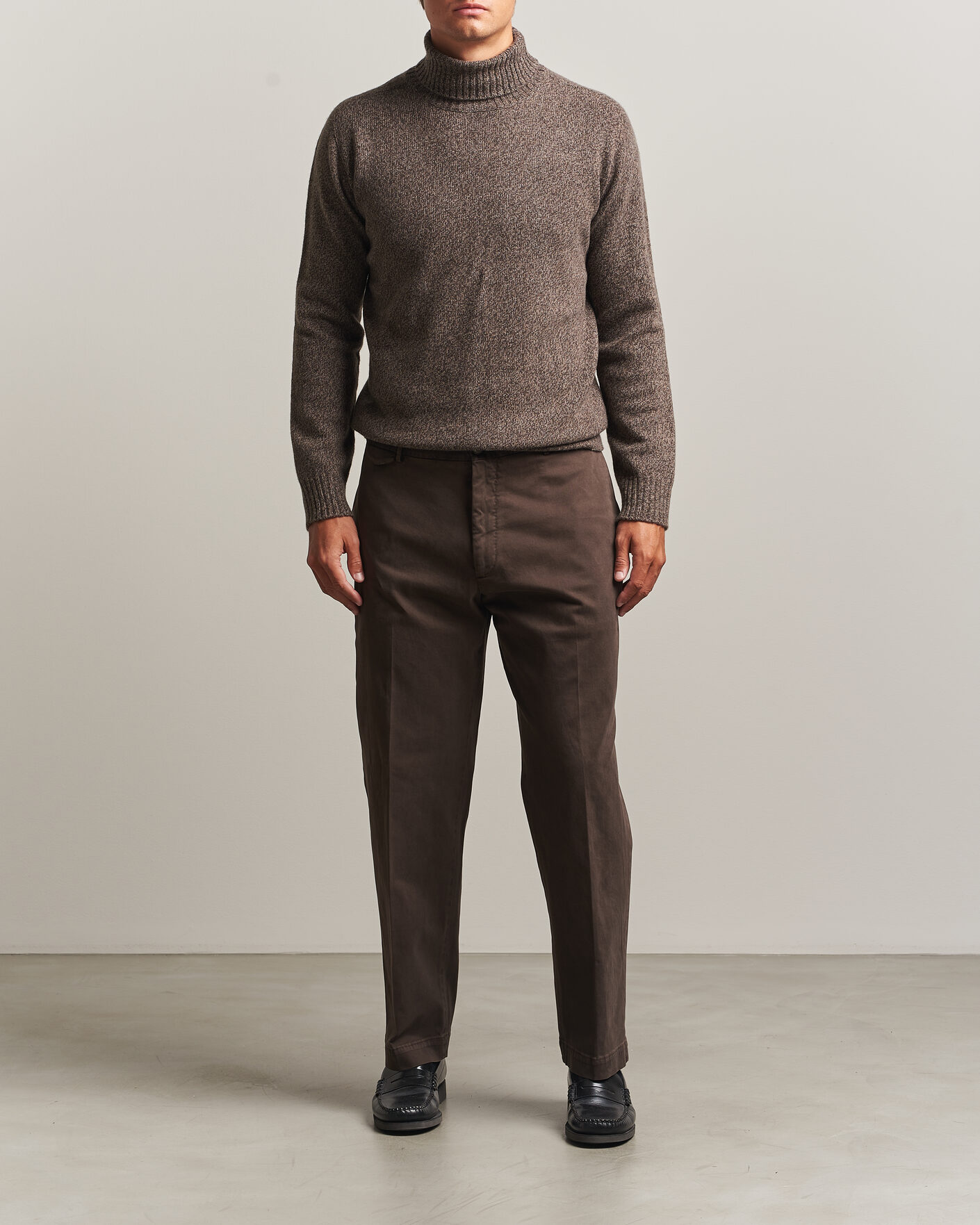 Heren | Broeken | Santaniello | Washed Cotton Trousers Brown