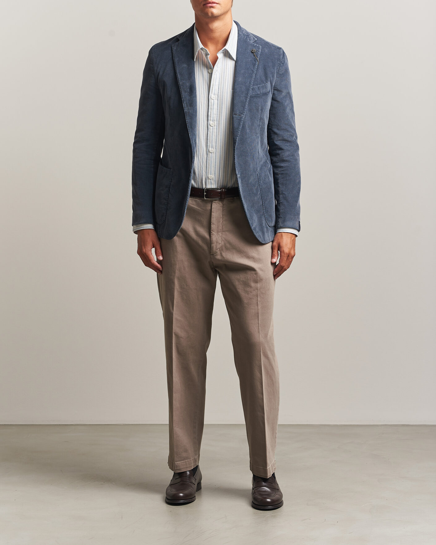 Heren | Broeken | Santaniello | Washed Cotton Trousers Taupe