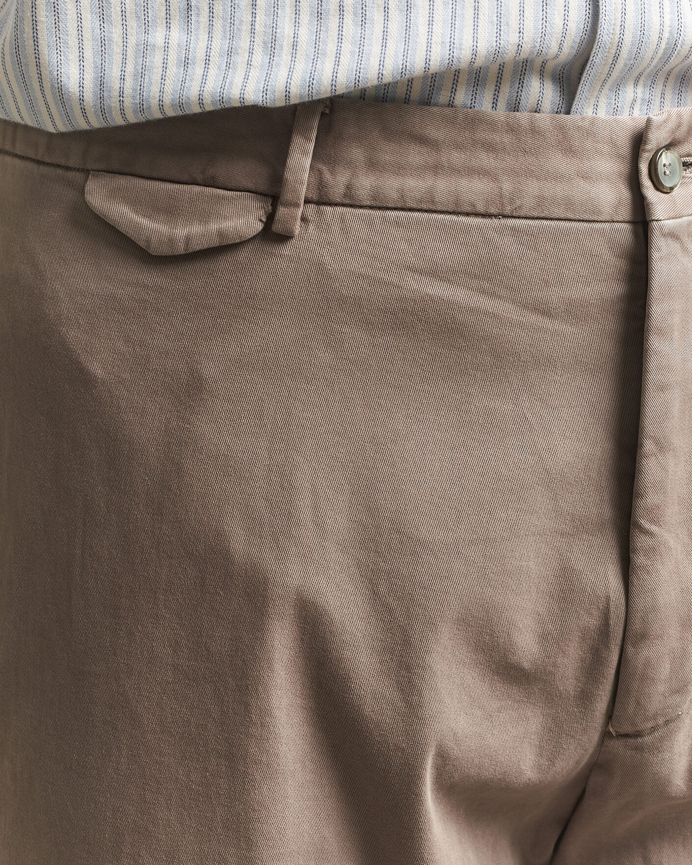 Heren | Broeken | Santaniello | Washed Cotton Trousers Taupe