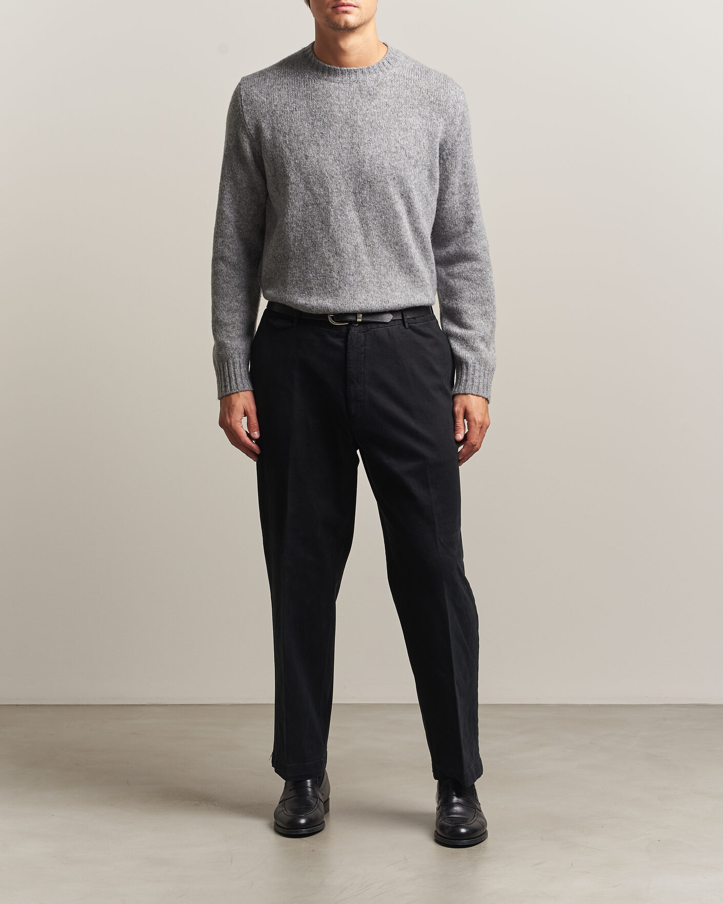 Heren | Broeken | Santaniello | Washed Cotton Trousers Black