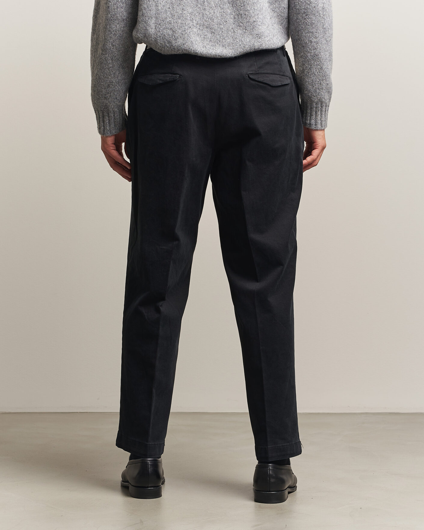 Heren | Broeken | Santaniello | Washed Cotton Trousers Black