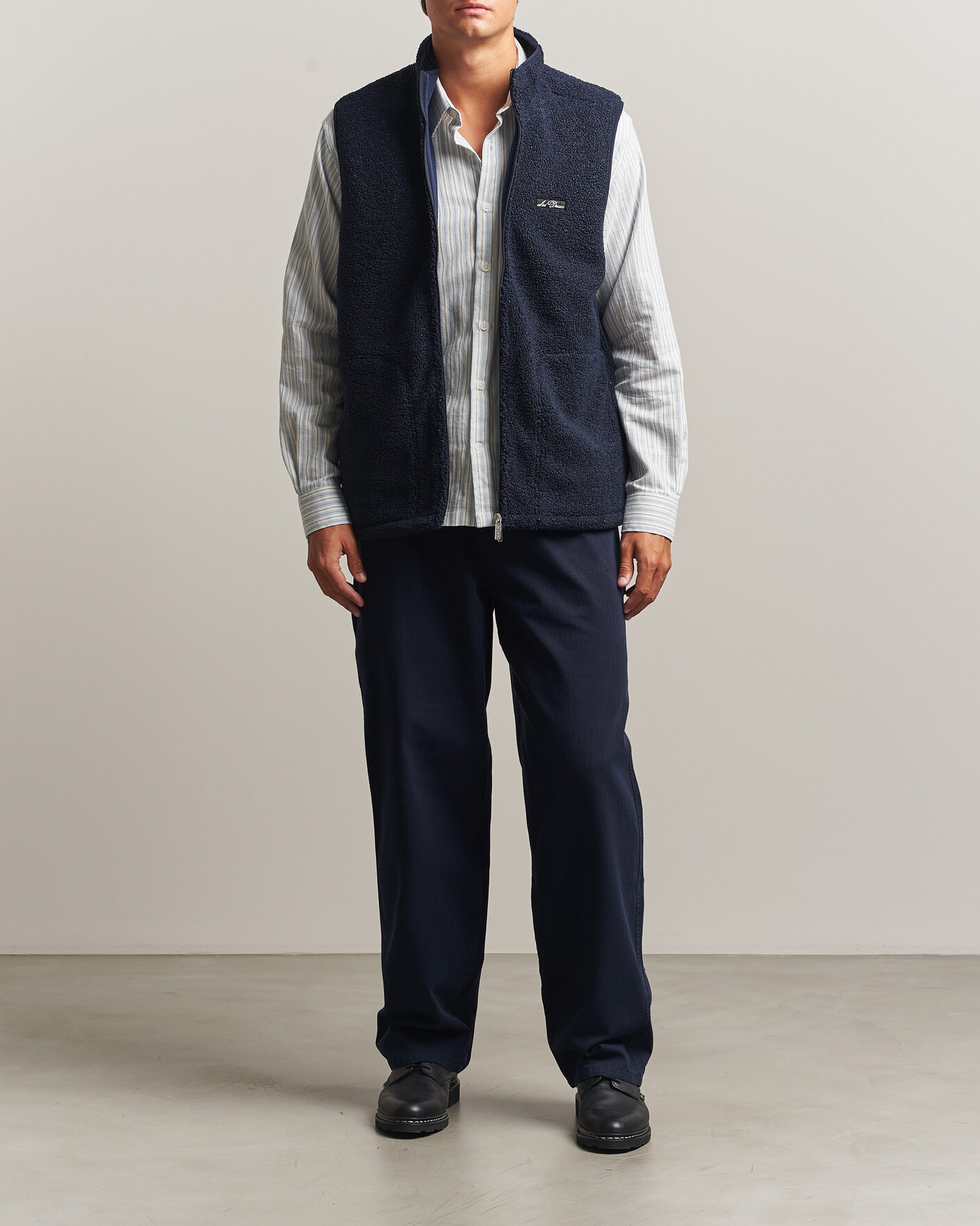 Heren | Gilets | LES DEUX | Patch Teddy Vest Dark Navy