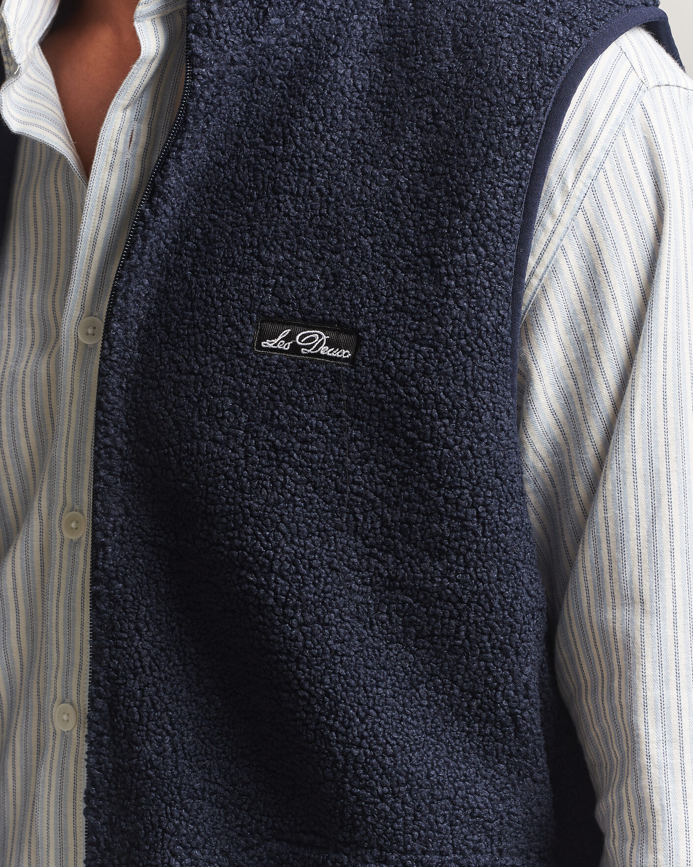 Heren | Gilets | LES DEUX | Patch Teddy Vest Dark Navy