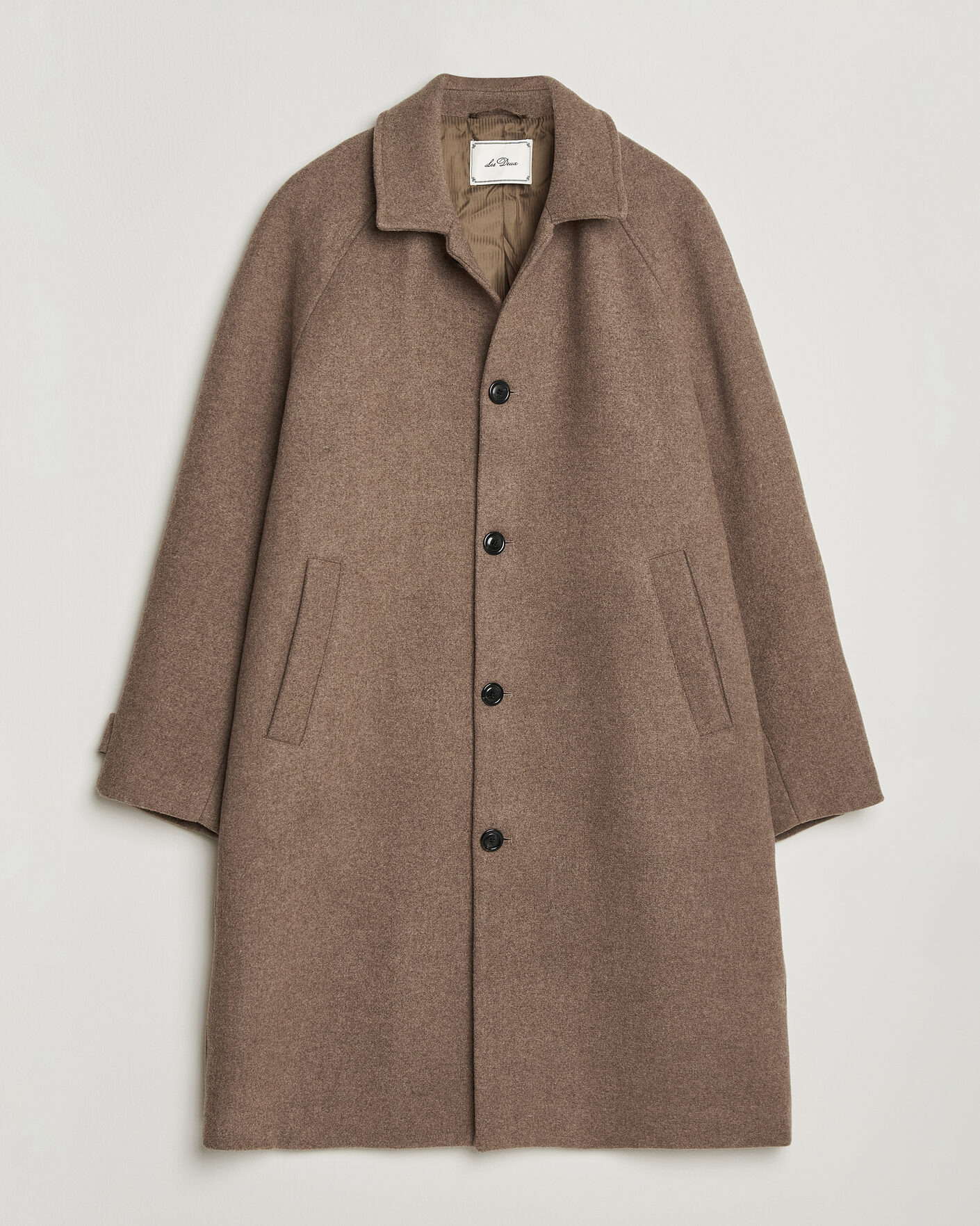 Heren | Jassen | LES DEUX | Solid Wool Coat Dark Sand Melange