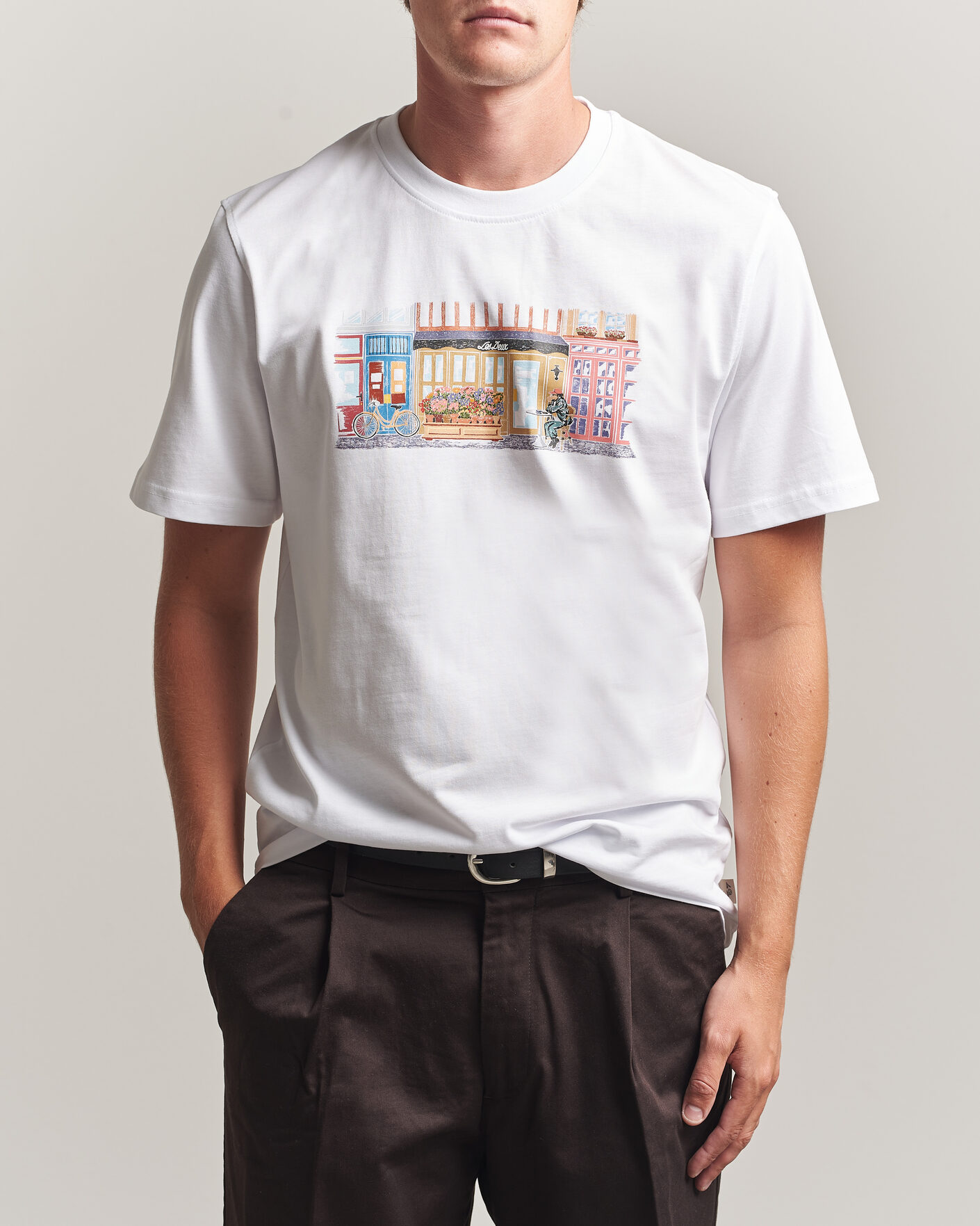 Heren | T-shirts | LES DEUX | Market T-Shirt White