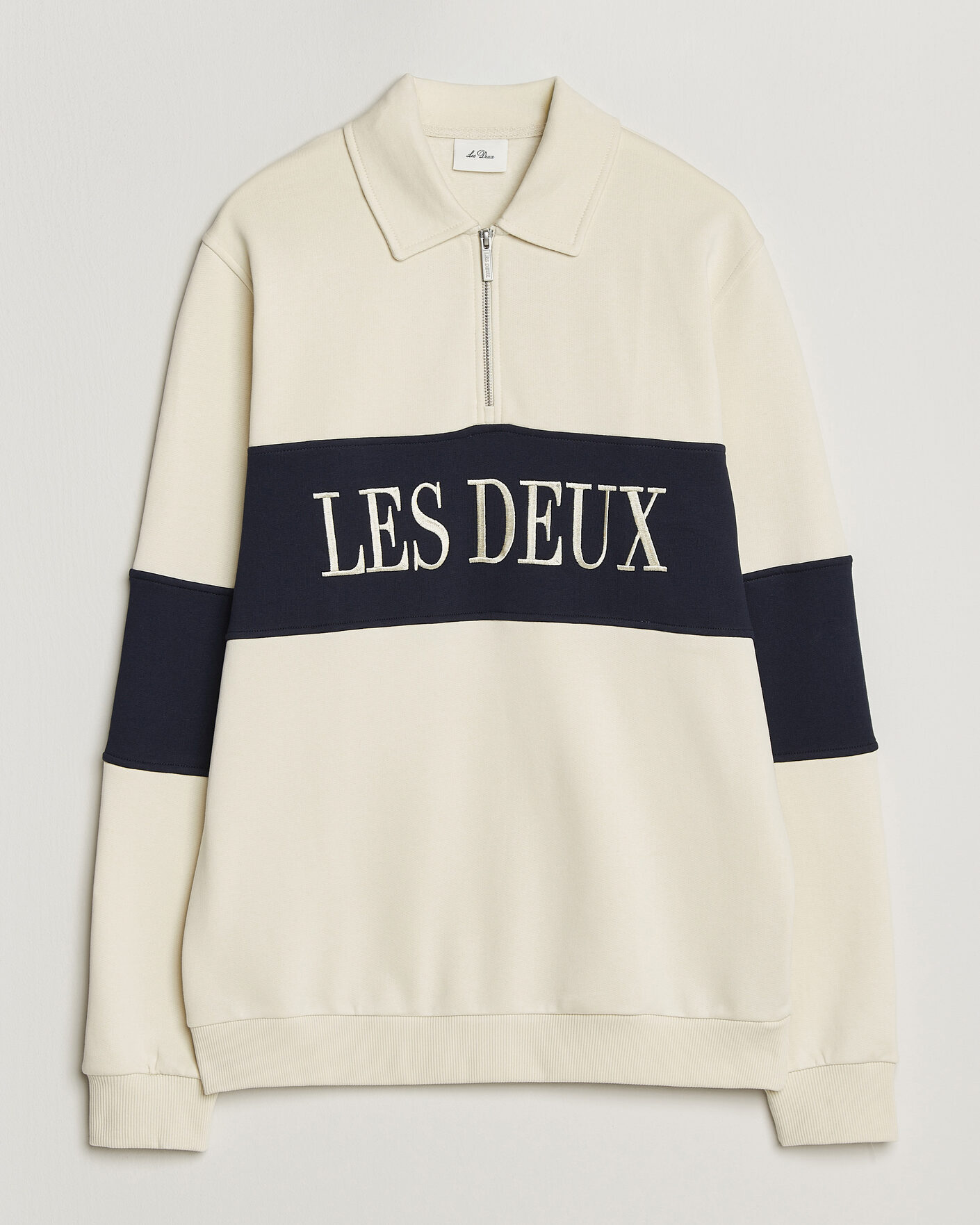 Heren | Truien | LES DEUX | Zipper Rugby Sweatshirt Ivory