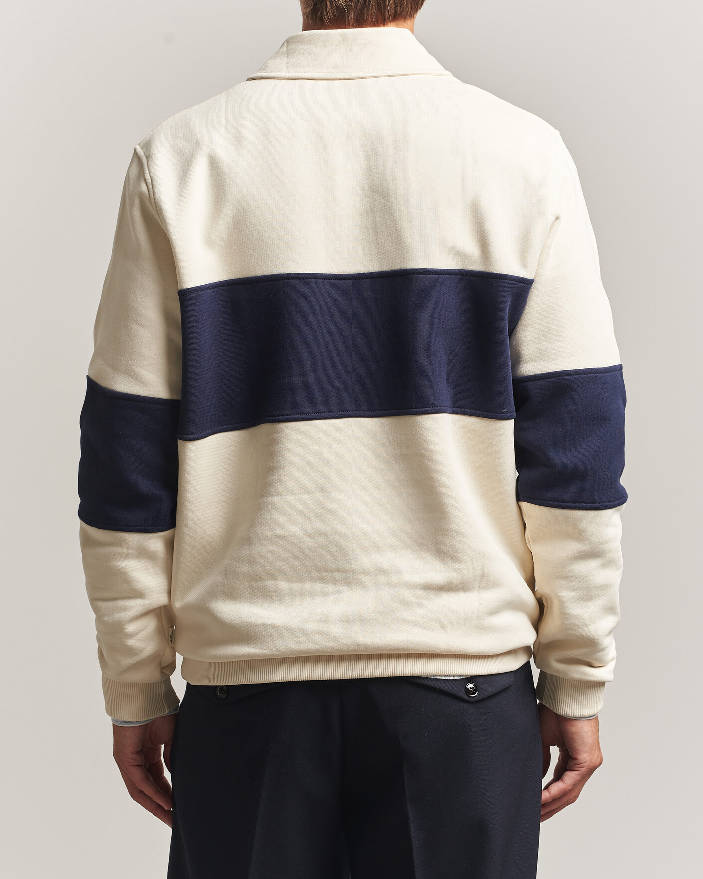 Heren | Truien | LES DEUX | Zipper Rugby Sweatshirt Ivory