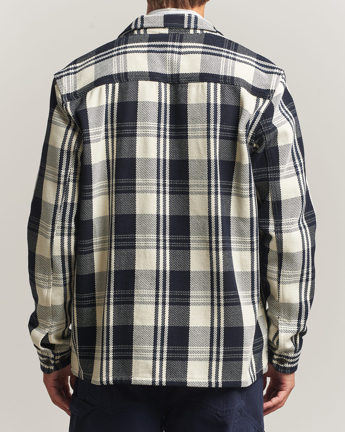 Heren | Overhemden | LES DEUX | Structured Check Overshirt Dark Navy