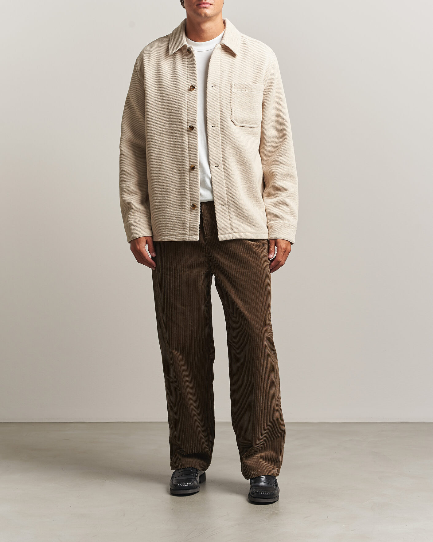 Heren | Overhemden | LES DEUX | Twill Wool Overshirt Ivory