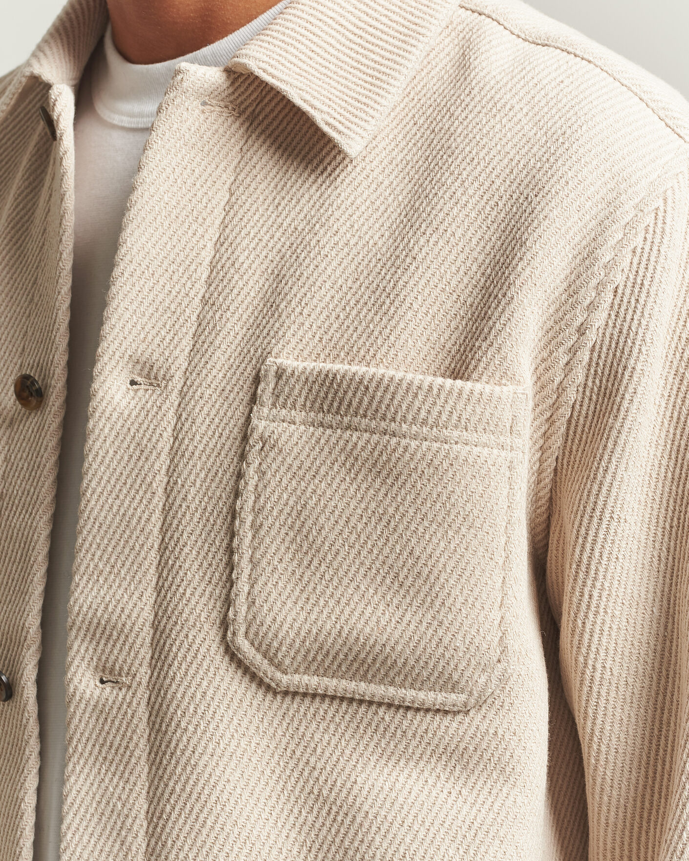 Heren | Overhemden | LES DEUX | Twill Wool Overshirt Ivory