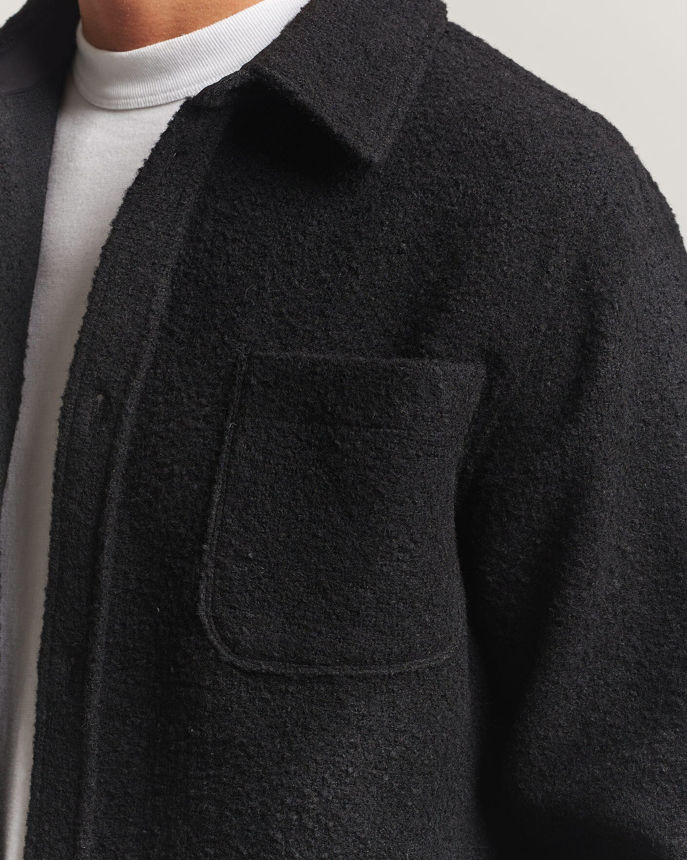 Heren | Overhemden | LES DEUX | Boucle Overshirt Black