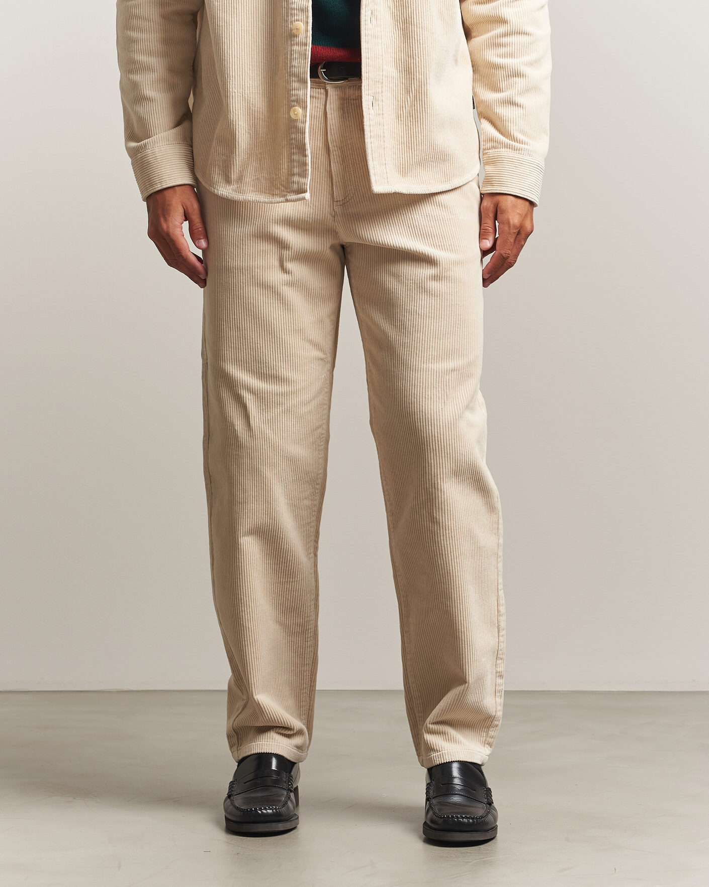Heren | Broeken | LES DEUX | Corduroy Tapered Pants Ivory