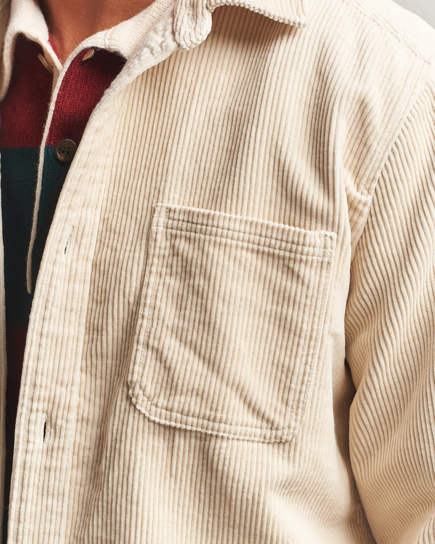 Heren | Overhemden | LES DEUX | Corduroy Overshirt Ivory
