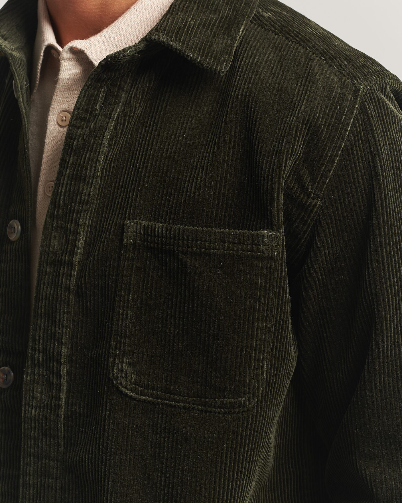 Heren | Overhemden | LES DEUX | Corduroy Overshirt Rosin Green