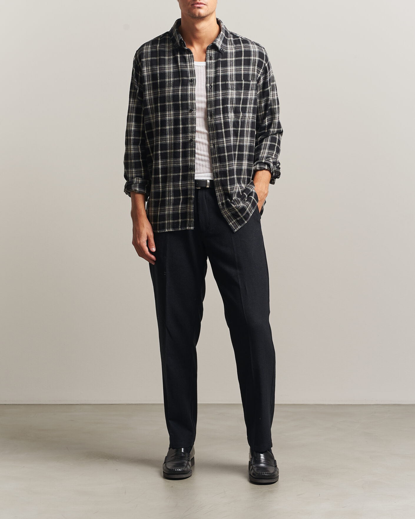 Heren | Overhemden | LES DEUX | Vintage Check Shirt Black