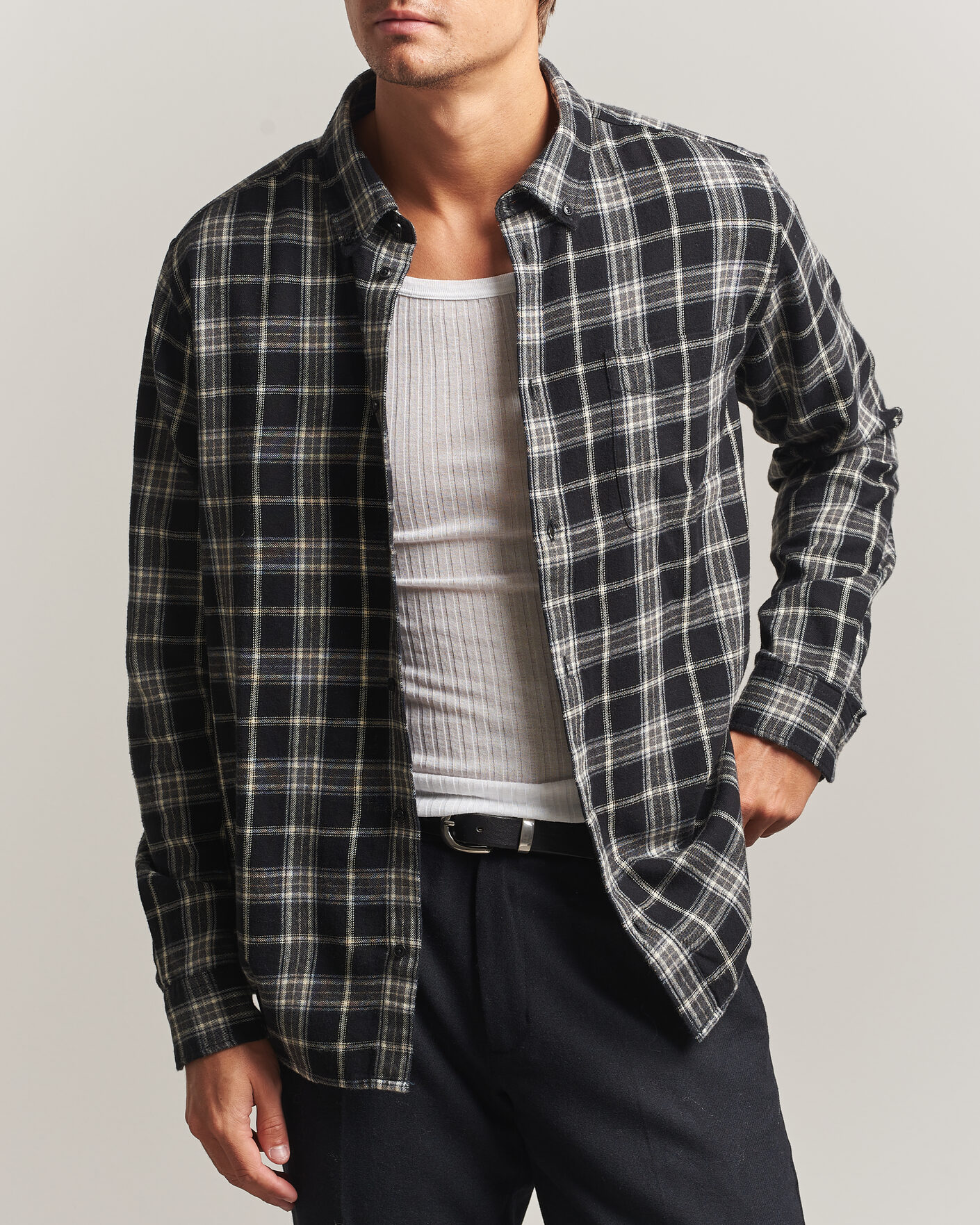 Heren | Overhemden | LES DEUX | Vintage Check Shirt Black