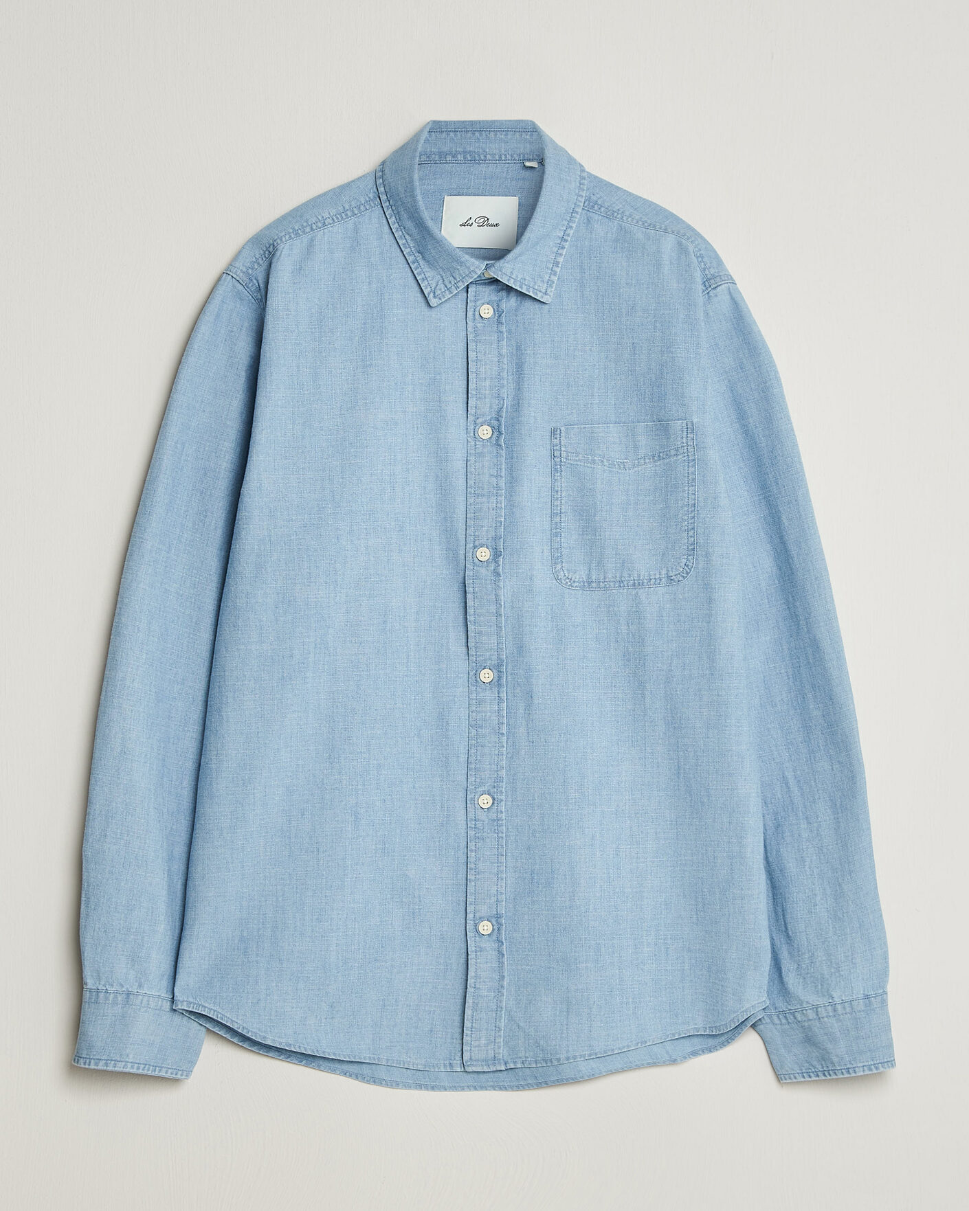 Heren | Overhemden | LES DEUX | Chambray Shirt Light Blue Wash