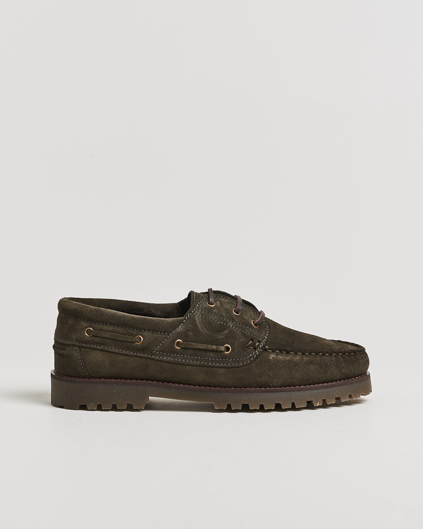 Heren | Instappers | LES DEUX | Suede Boatshoe Rosin Green