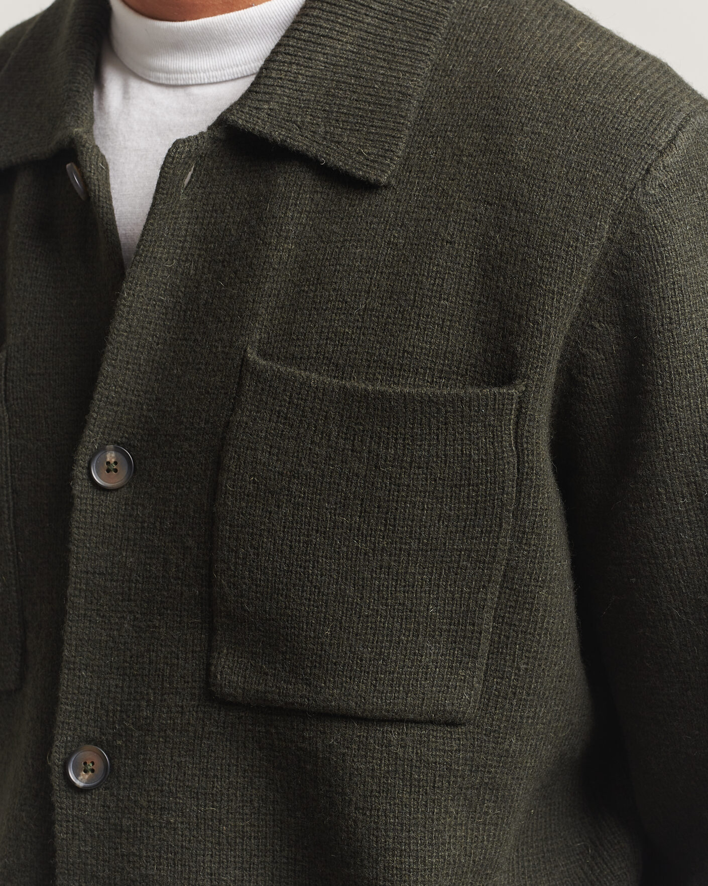 Heren | Truien | LES DEUX | Milano Knit Overshirt Rosin Green