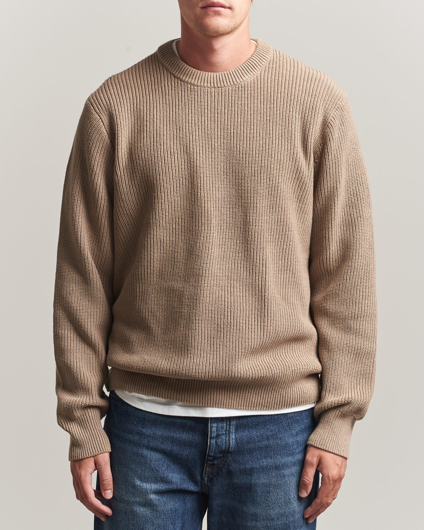 Heren | Truien | LES DEUX | Rib Crewneck Knit Dark Sand