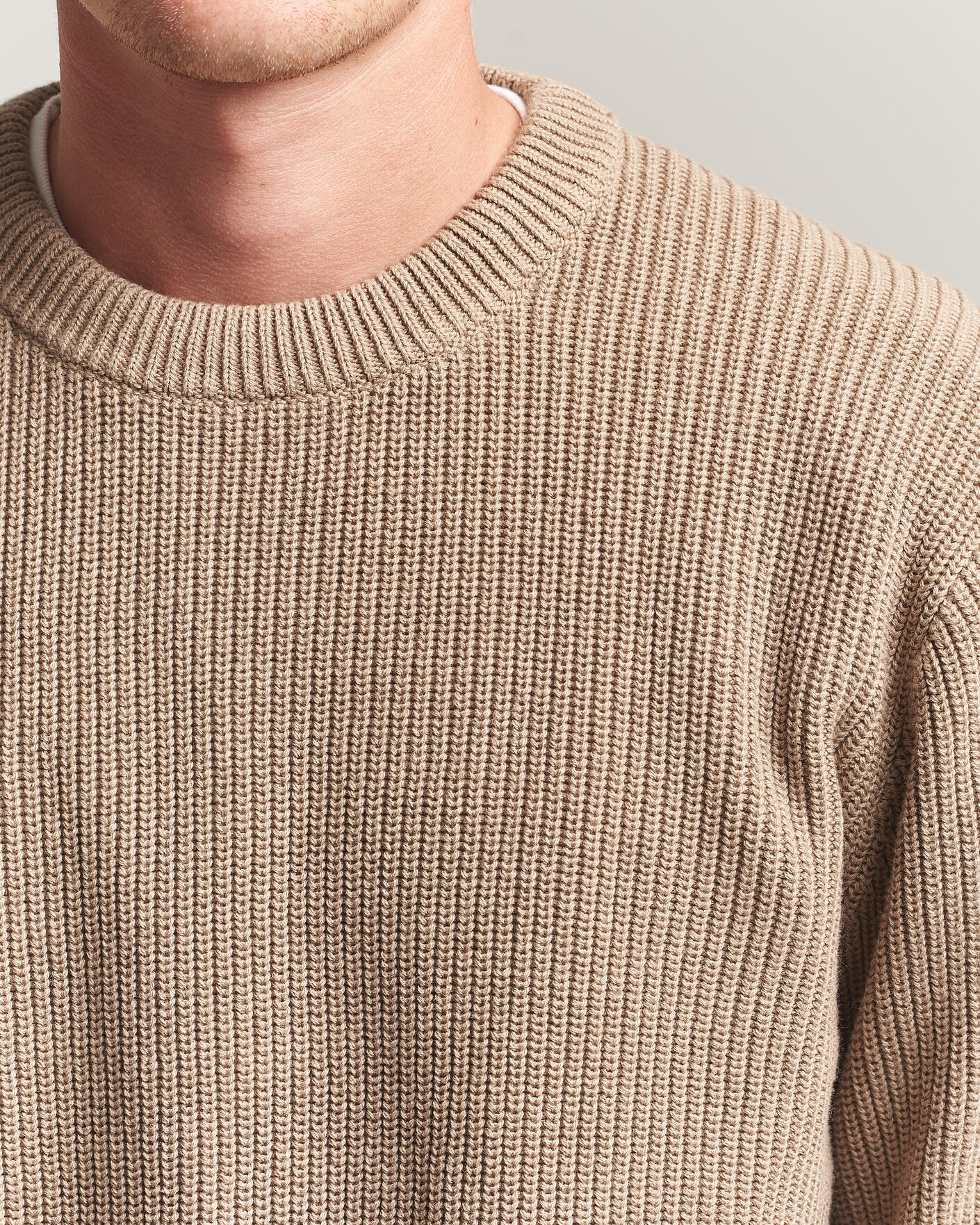 Heren | Truien | LES DEUX | Rib Crewneck Knit Dark Sand