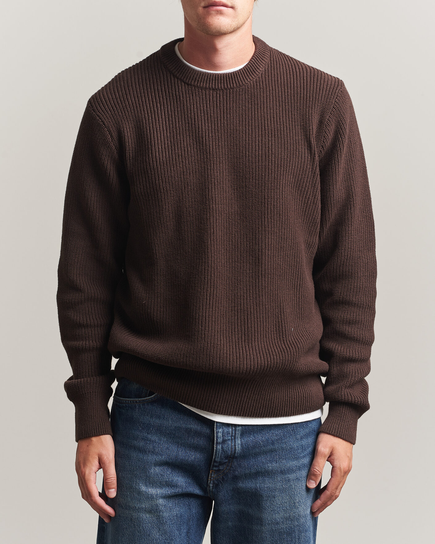 Heren | Truien | LES DEUX | Rib Crewneck Knit Molé Brown