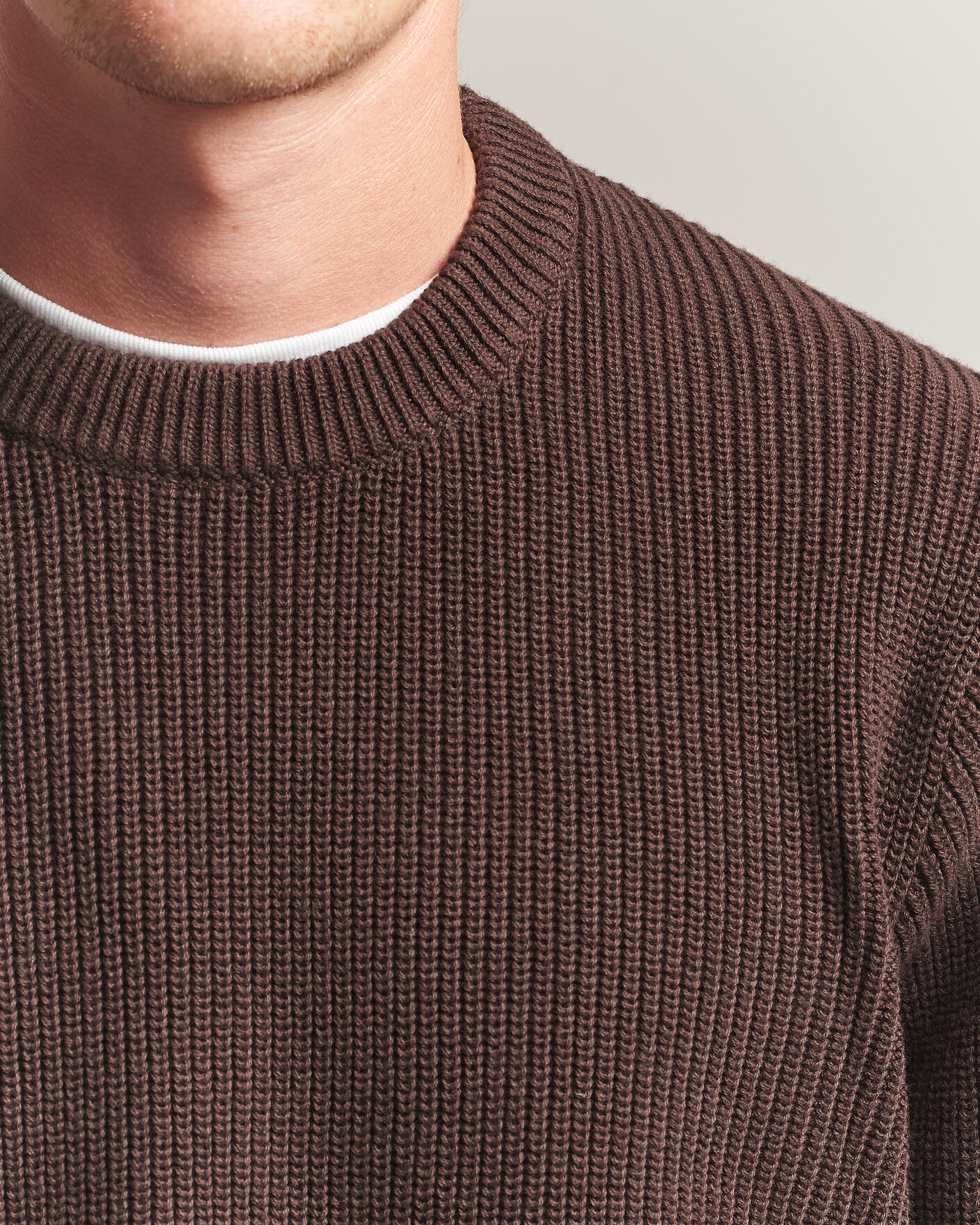 Heren | Truien | LES DEUX | Rib Crewneck Knit Molé Brown