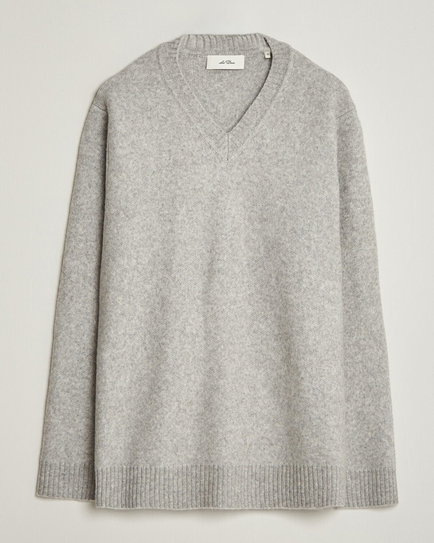 Heren | Truien | LES DEUX | Melange V-Neck Knit Grey Melange