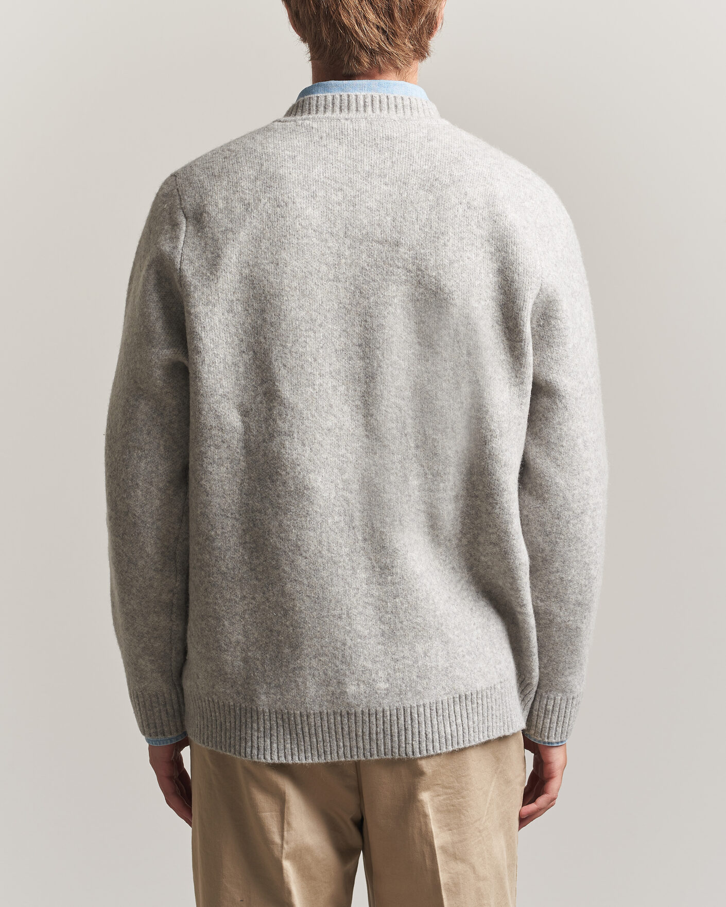 Heren | Truien | LES DEUX | Melange V-Neck Knit Grey Melange