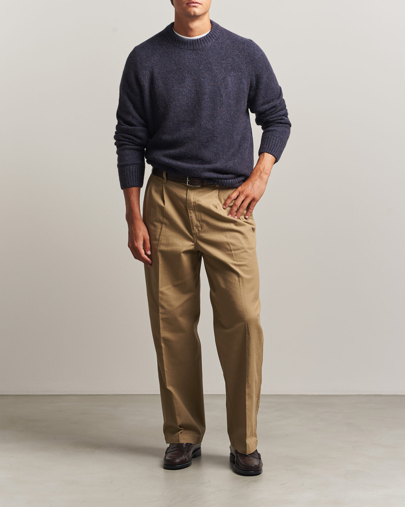 Heren | Truien | LES DEUX | Soft Roundneck Knit Dark Navy