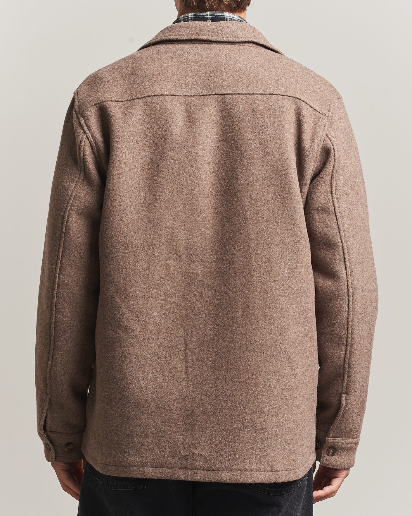 Heren | Overhemden | LES DEUX | Wool Overshirt Dark Sand Melange