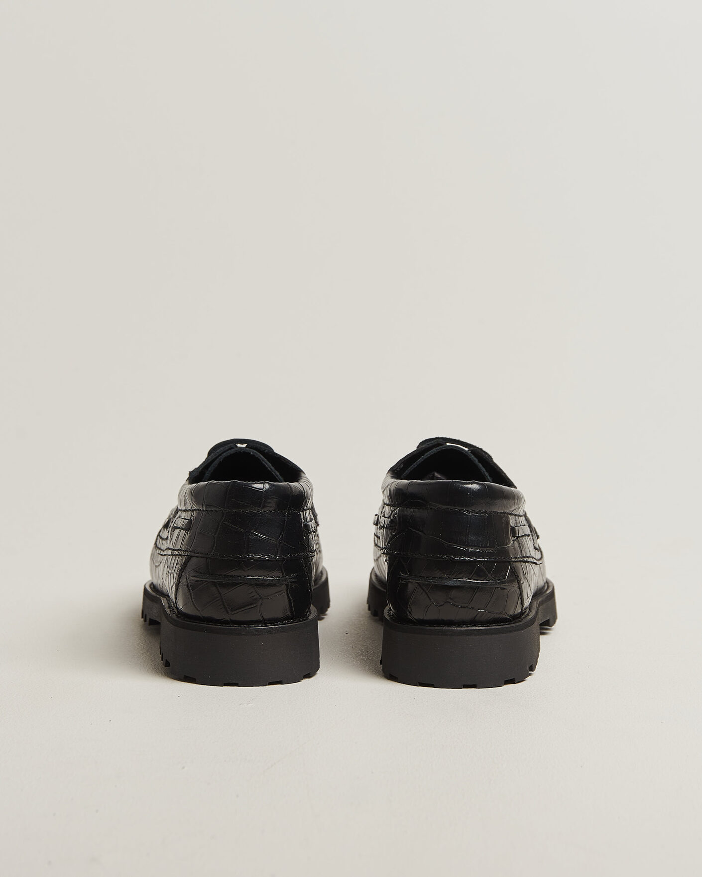 Heren | Bootschoenen | LES DEUX | Croco Boat Shoe Black