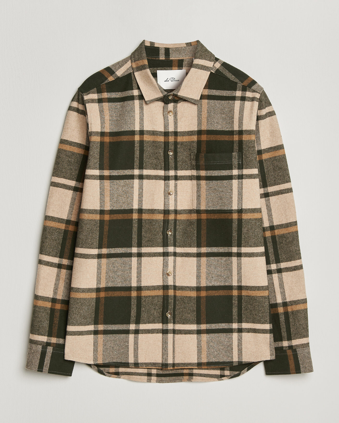 Heren | Overhemden | LES DEUX | Check Flannel Shirt Rosin Green