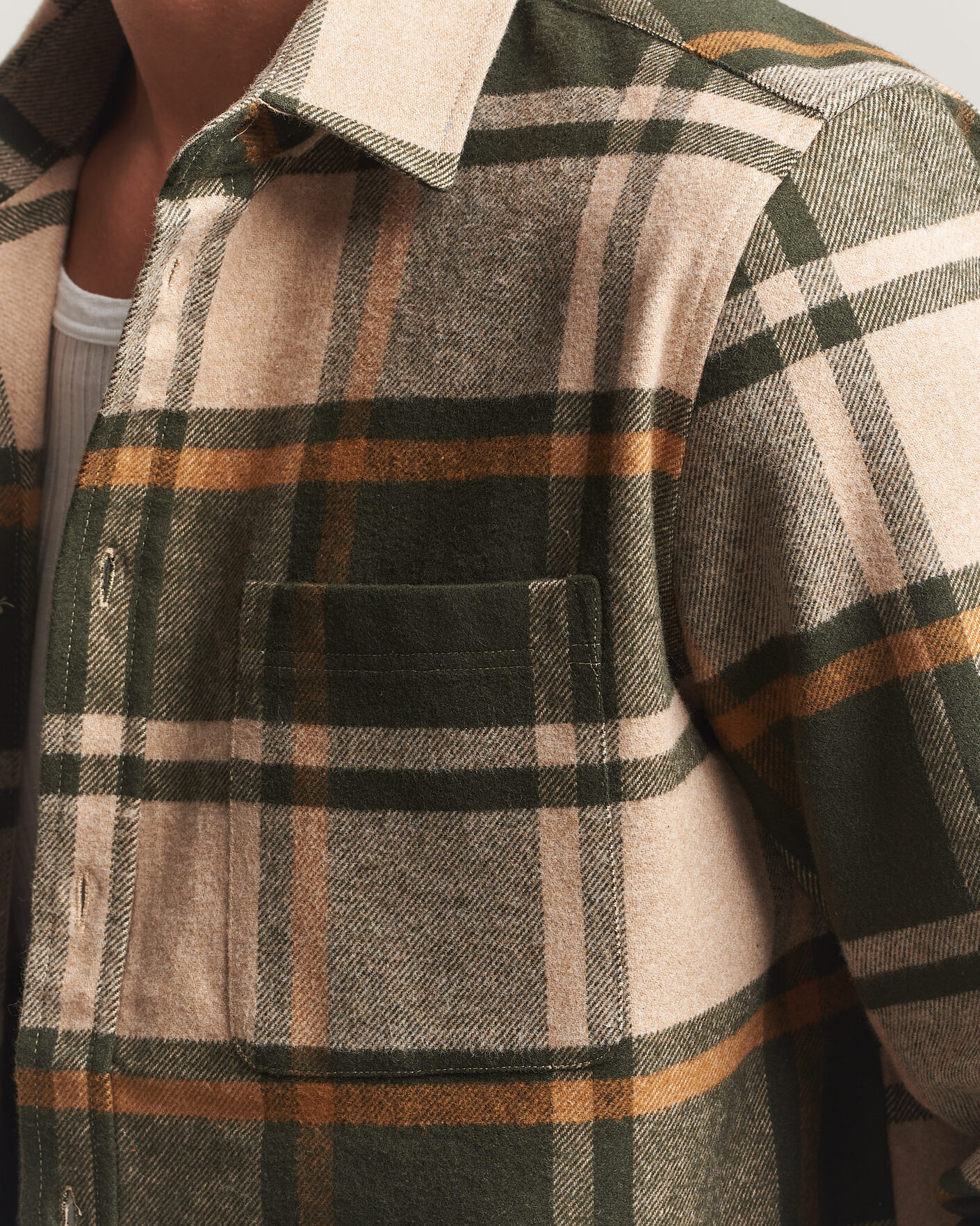 Heren | Overhemden | LES DEUX | Check Flannel Shirt Rosin Green