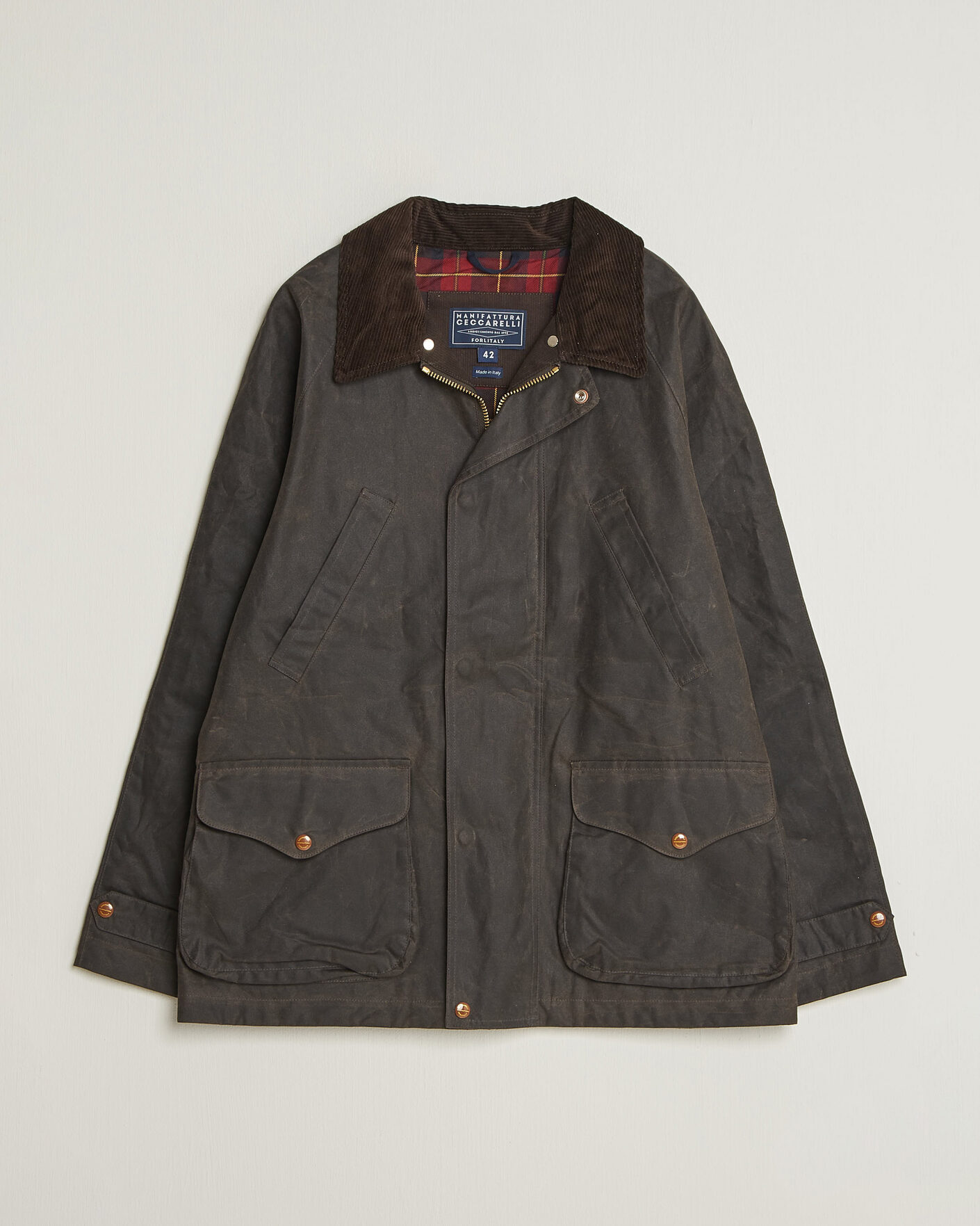 Heren | Jassen | Manifattura Ceccarelli | Rain Caban Wax Cloth Chocolate