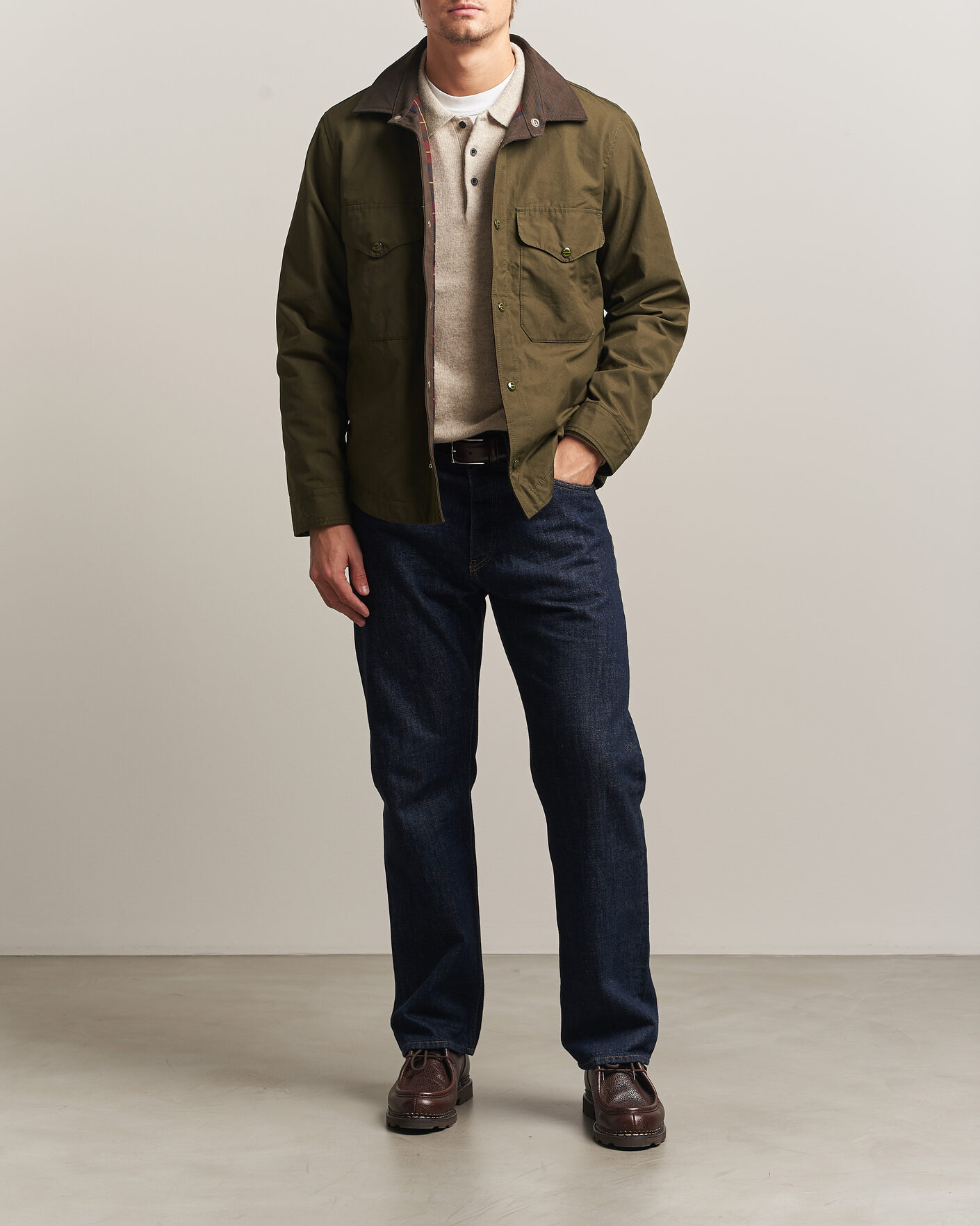 Heren | Jassen | Manifattura Ceccarelli | Double Pocket Shirt Jacket Military Green