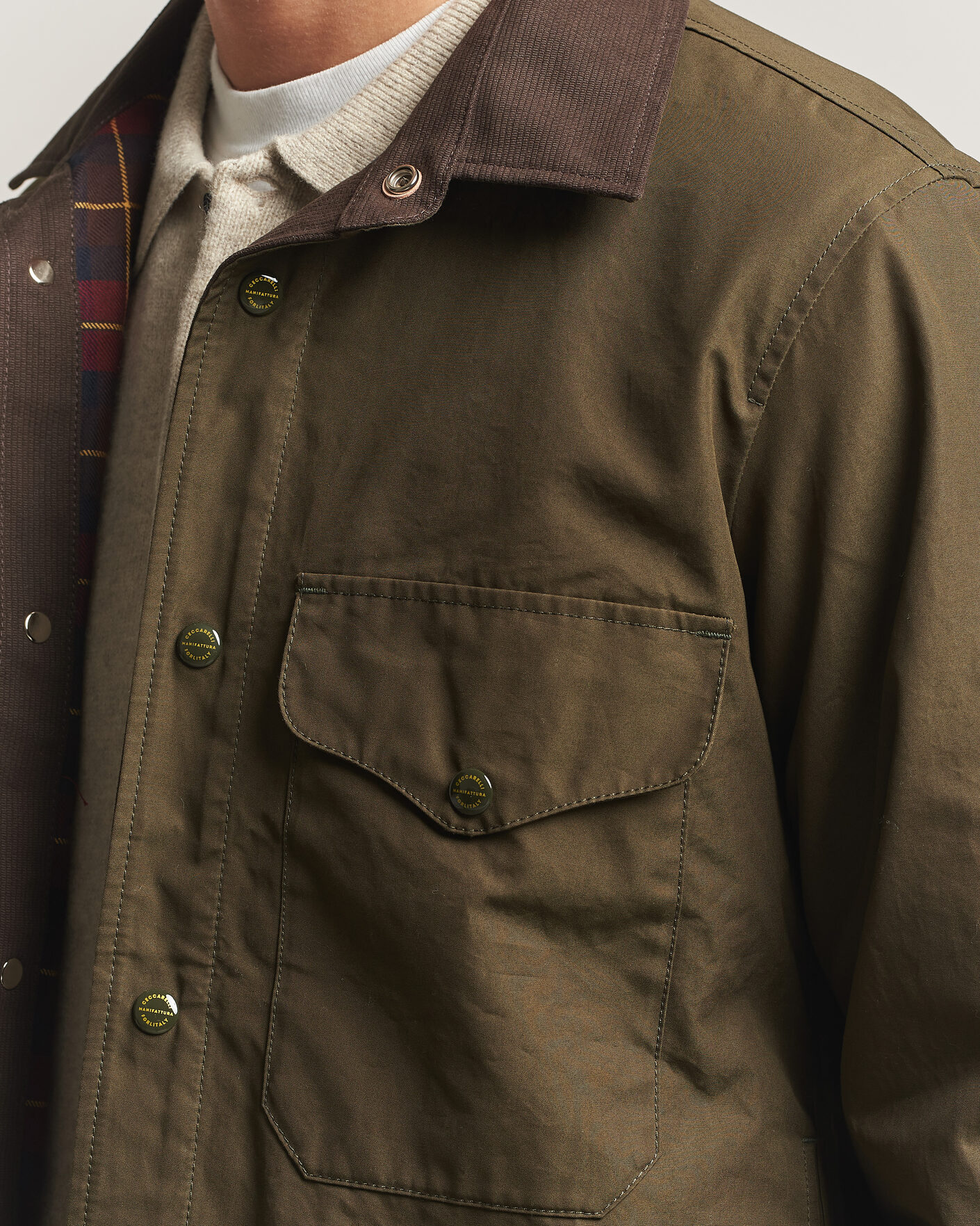 Heren | Jassen | Manifattura Ceccarelli | Double Pocket Shirt Jacket Military Green
