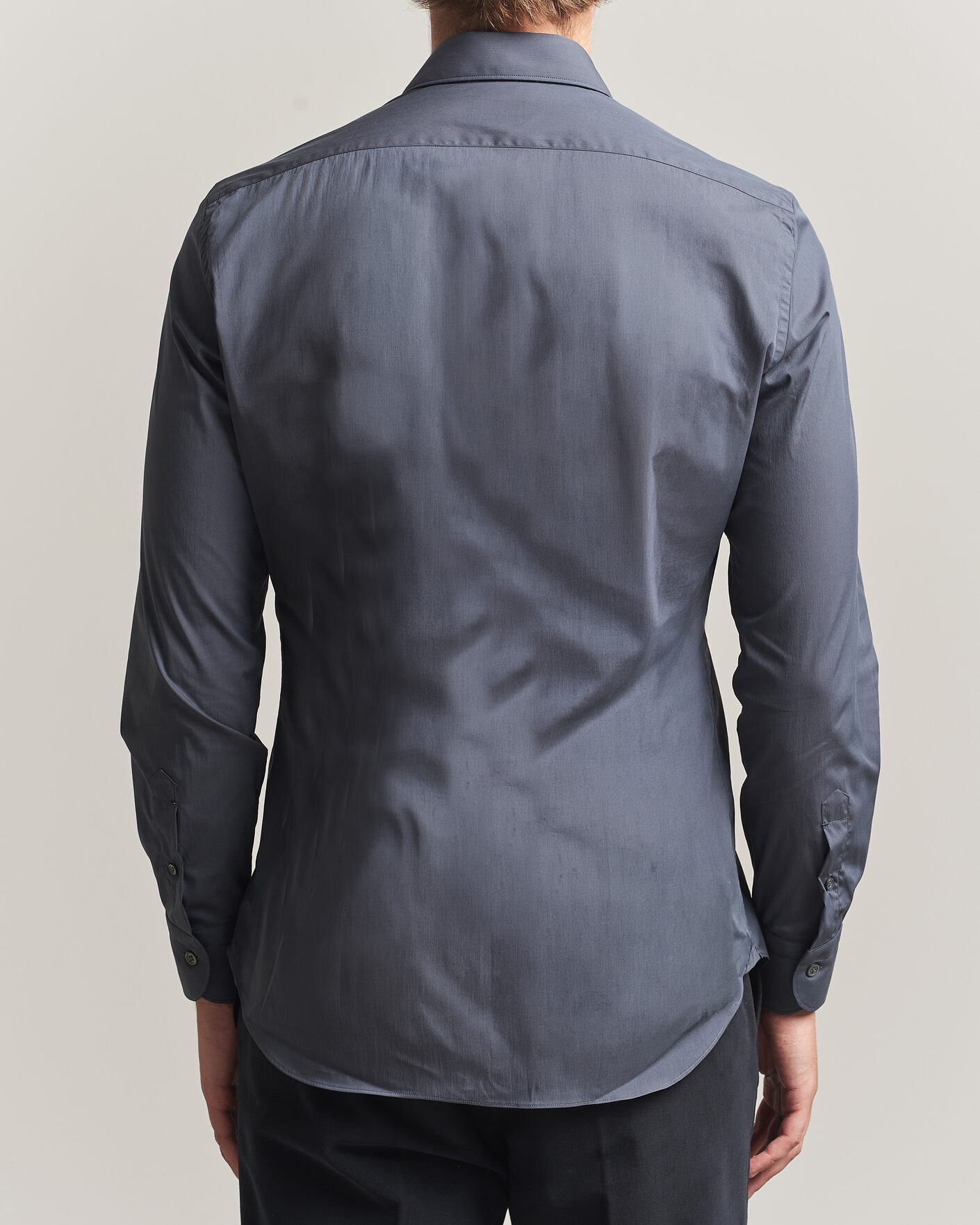 Heren | Overhemden | Mazzarelli | Soft Cotton Popeline Shirt Grey