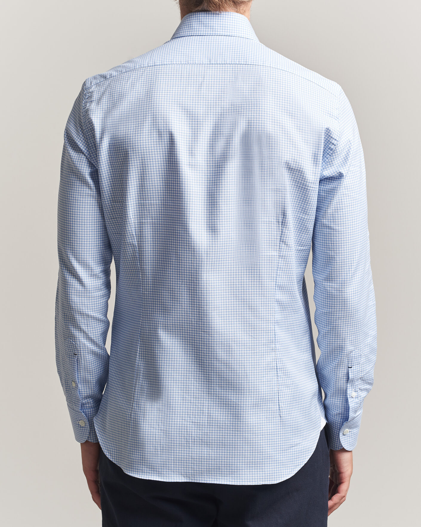 Heren | Overhemden | Mazzarelli | Soft Oxford Button Down Shirt Light Blue Check