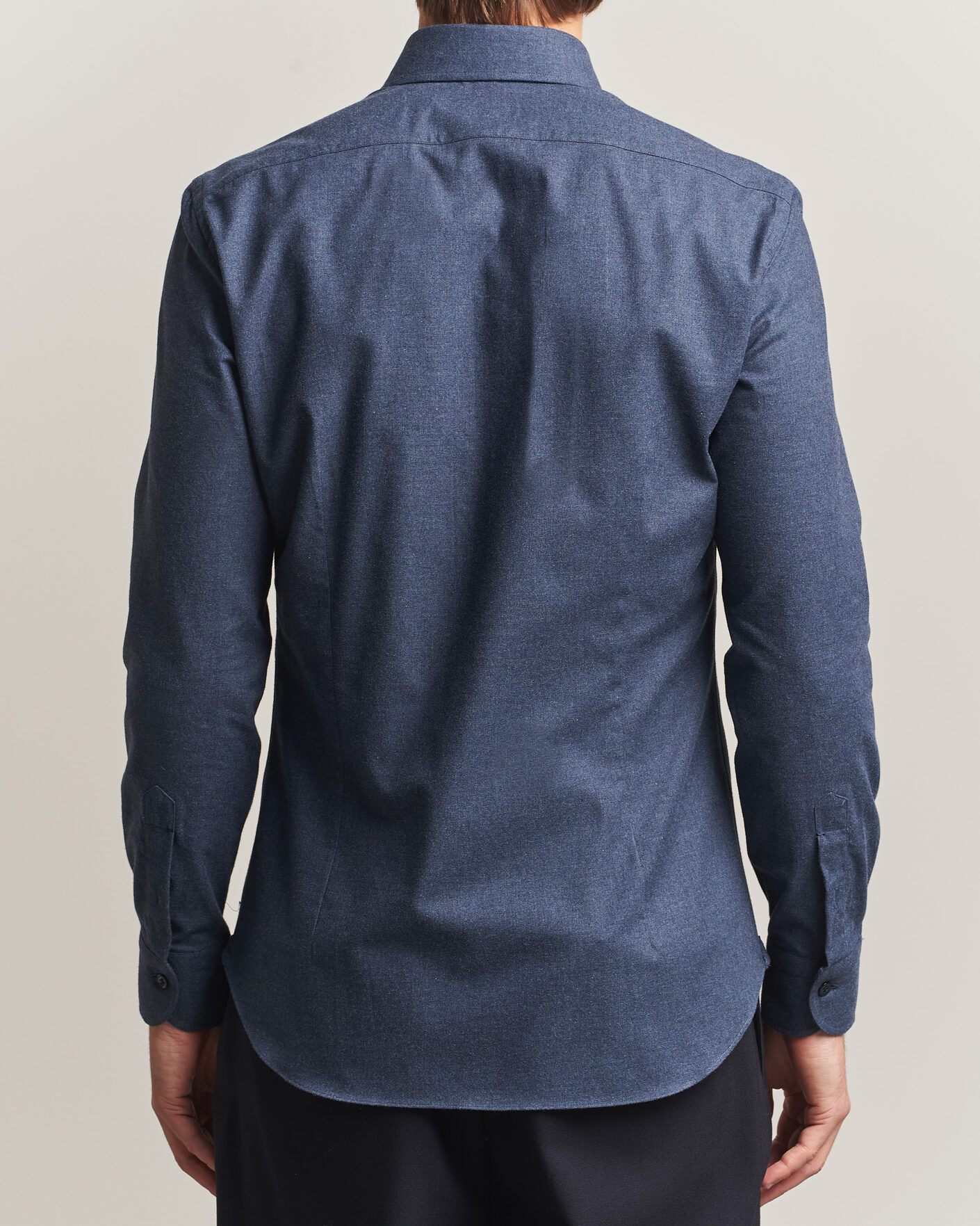 Heren | Overhemden | Mazzarelli | Soft Flannel Button Down Shirt Navy