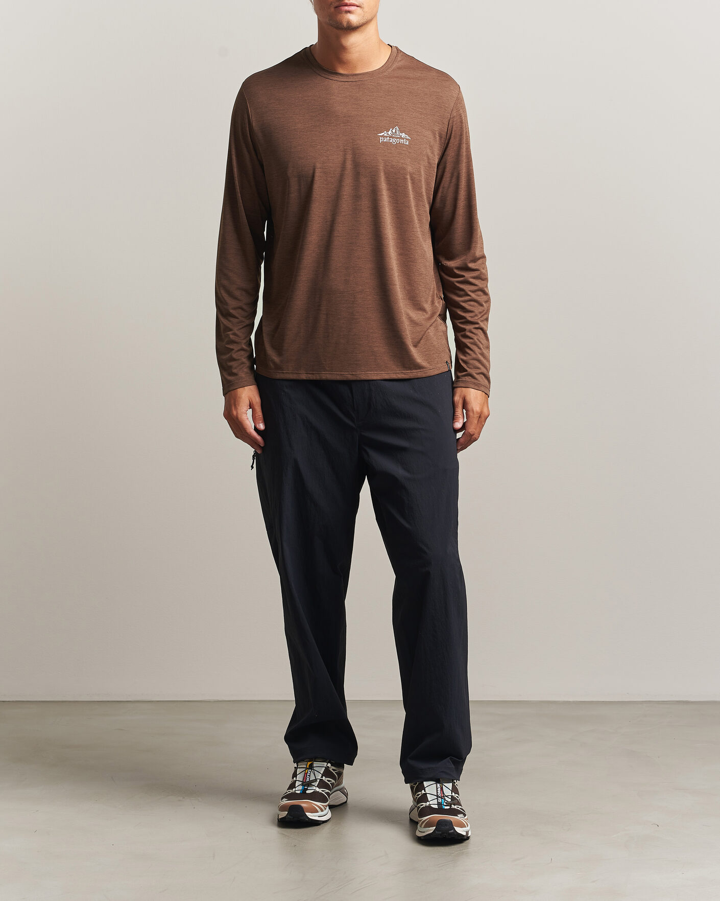 Heren | T-shirts | Patagonia | Long Sleeve Cap Cool Shirt Berm Brown